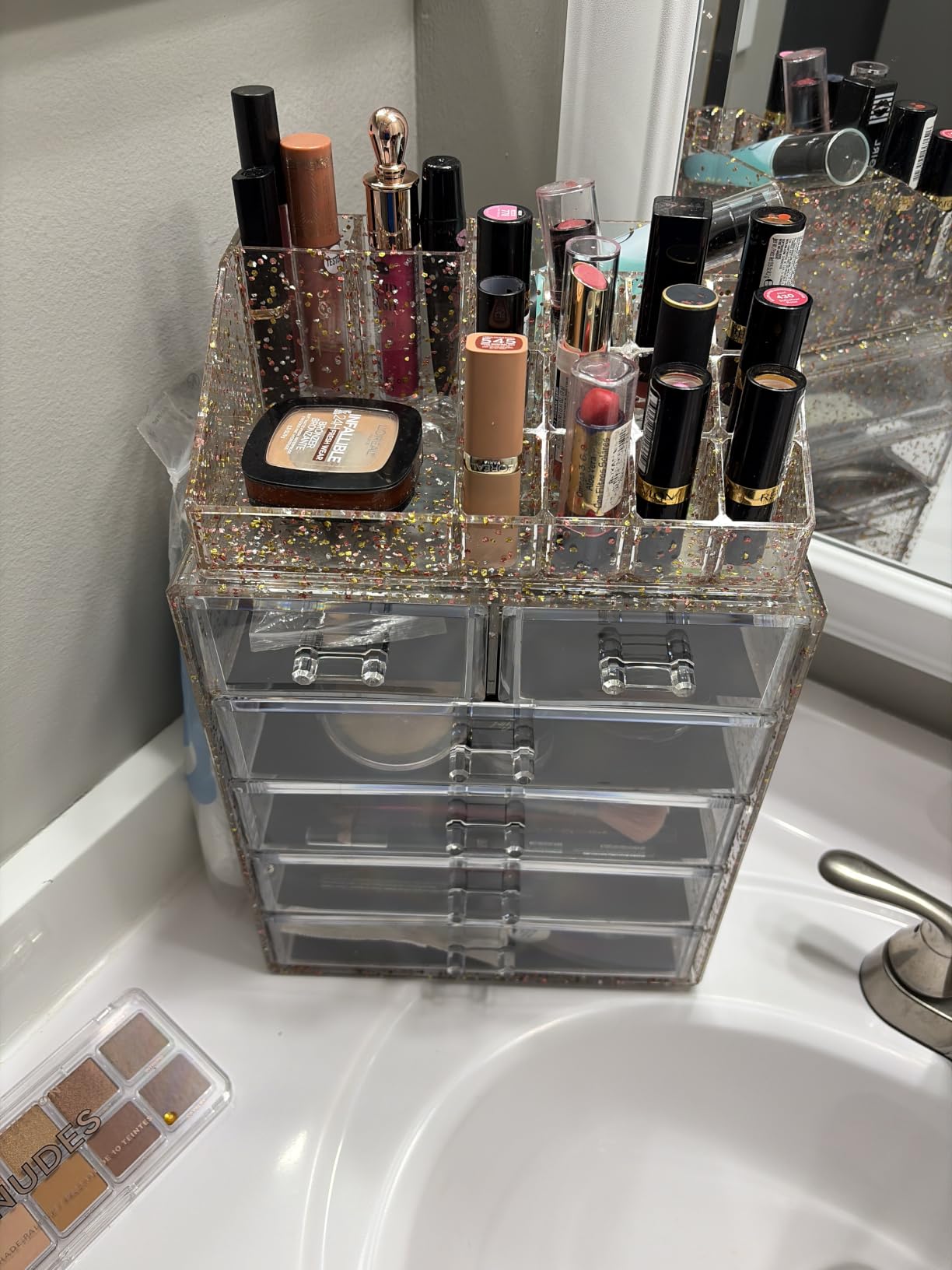 Sorbus Acrylic Makeup Organizer Set, 6-Drawer Vanity & Countertop Cosmetic Storage with Small & Wide Compartments, Clear Makeup Storage for Brushes, Jewelry - Holiday Gift for Women & Teens customer photo 2
