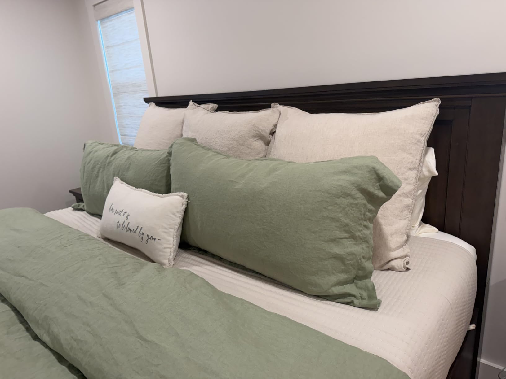 Simple&Opulence 100% Linen Duvet Cover Set 3pcs Basic Style Natural French Washed Flax Solid Color Soft Breathable Farmhouse Bedding with Button Closure - Linen, Queen customer photo 1