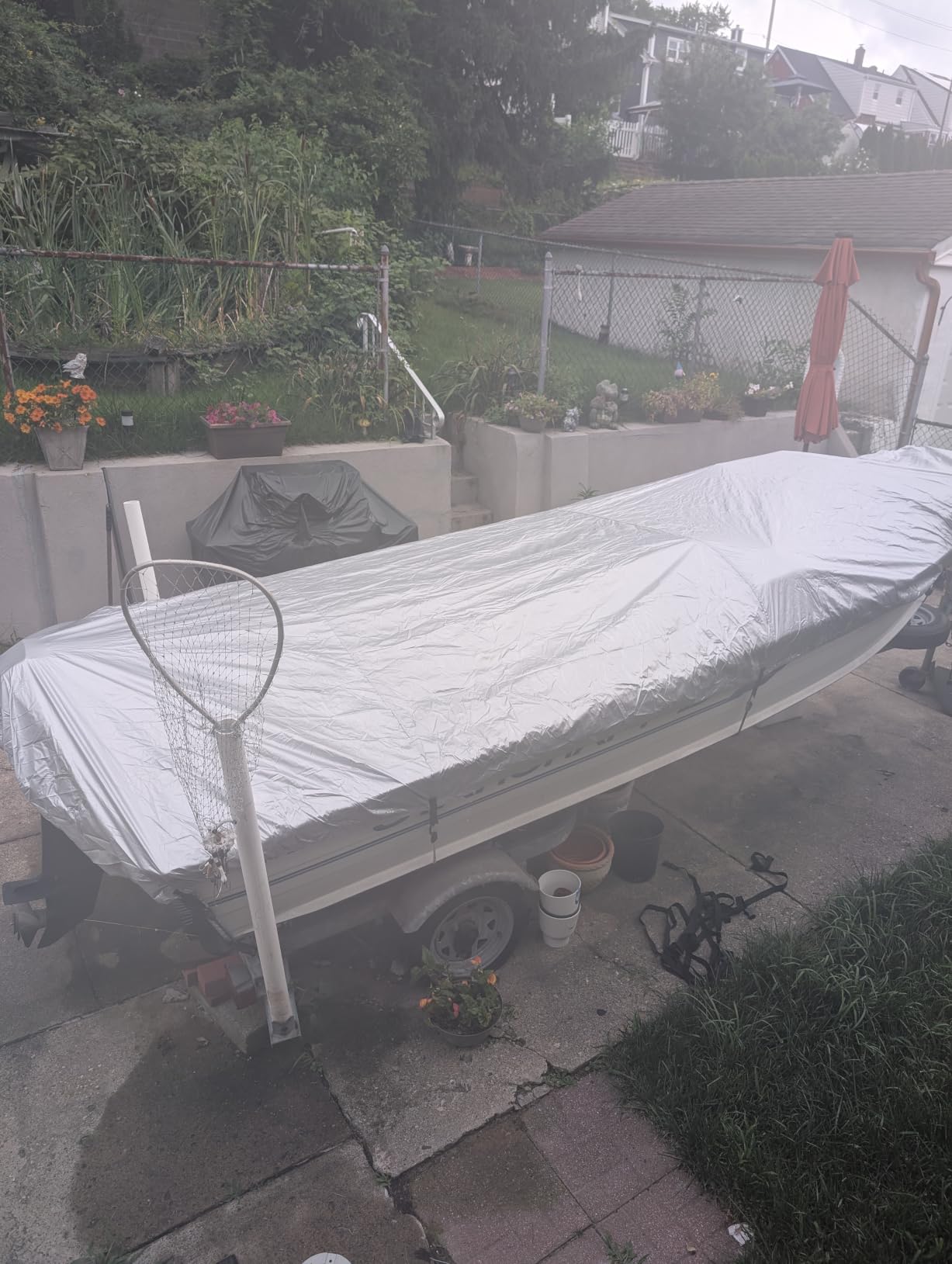 iCOVER Trailerable Boat Cover- 17'-19' Heavy Duty Waterproof Tarp Covers with Storage Bag, Fits V-Hull, Fish&Ski, Pro-Style, Fishing, Runabout, Bass Boats, up to 17ft-19ft Long X 96