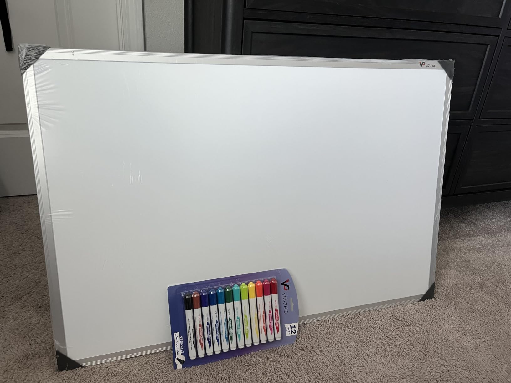 VIZ-PRO Magnetic Whiteboard/Dry Erase Board, 48 X 36 Inches, Silver Aluminium Frame customer photo 2