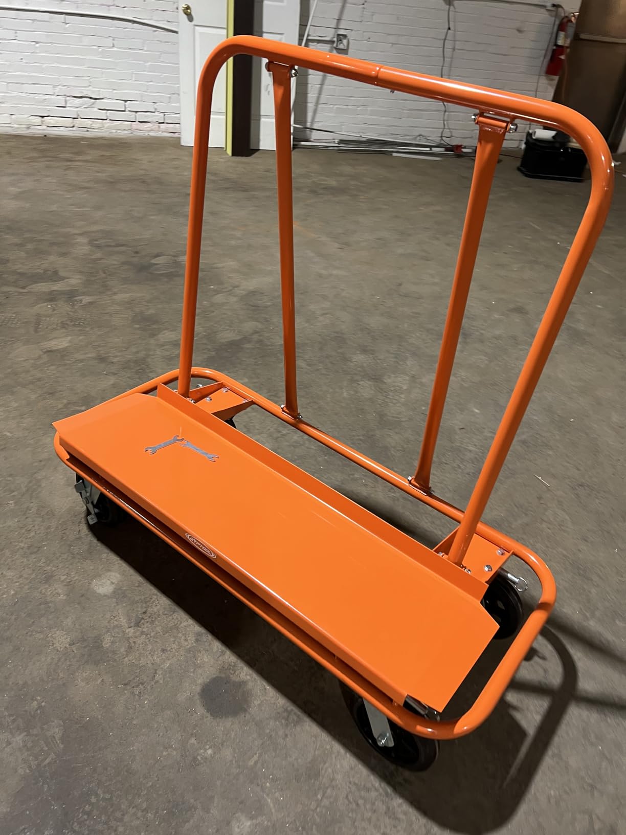 GypTool Heavy Duty Drywall Sheet Cart & Panel Dolly with 4 Swivel Wheels - Orange customer photo 1