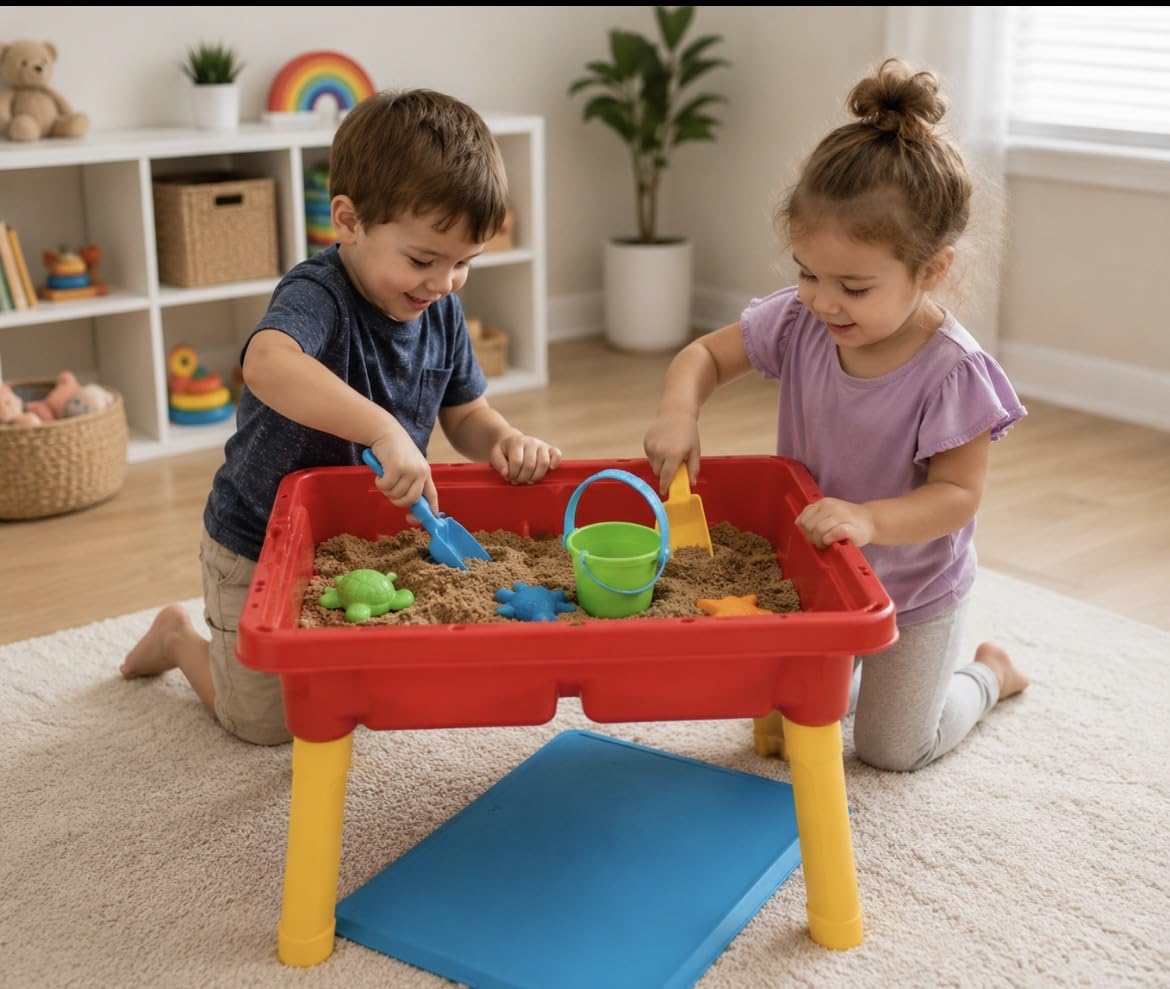 Kidoozie - Sand 'n Splash Activity Table | Scoop, pour and build at stand-up height - dual sensory bins with a cover for backyard mornings or playroom days, Ages 2+ customer photo 1