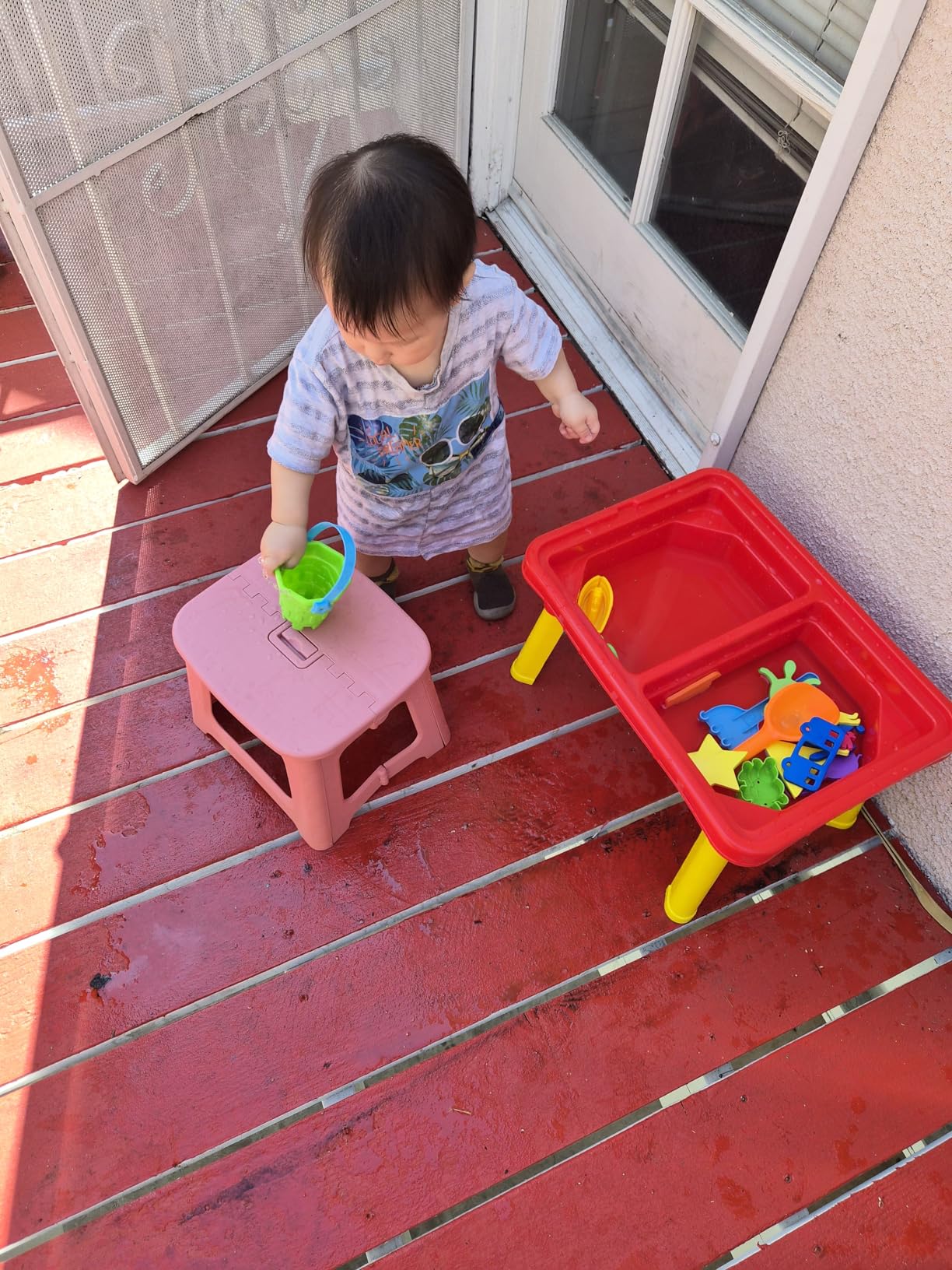Kidoozie - Sand 'n Splash Activity Table | Scoop, pour and build at stand-up height - dual sensory bins with a cover for backyard mornings or playroom days, Ages 2+ customer photo 2