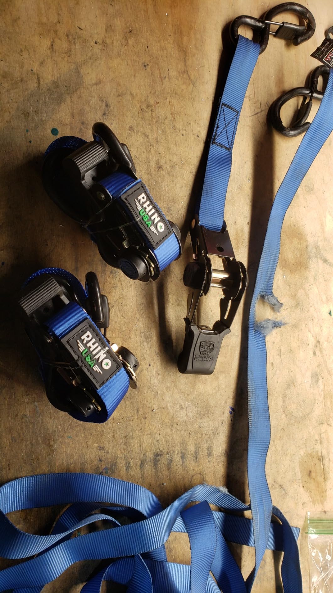 Rhino USA Ratchet Straps Tie Downs (4-Pack) - 1in x 15ft with S Hooks | 1,823lb Break Strength, Manual Ratchet w/ S Hooks & Soft Loops for Trucks, Cargo, Moving, Appliances & Furniture customer photo 2