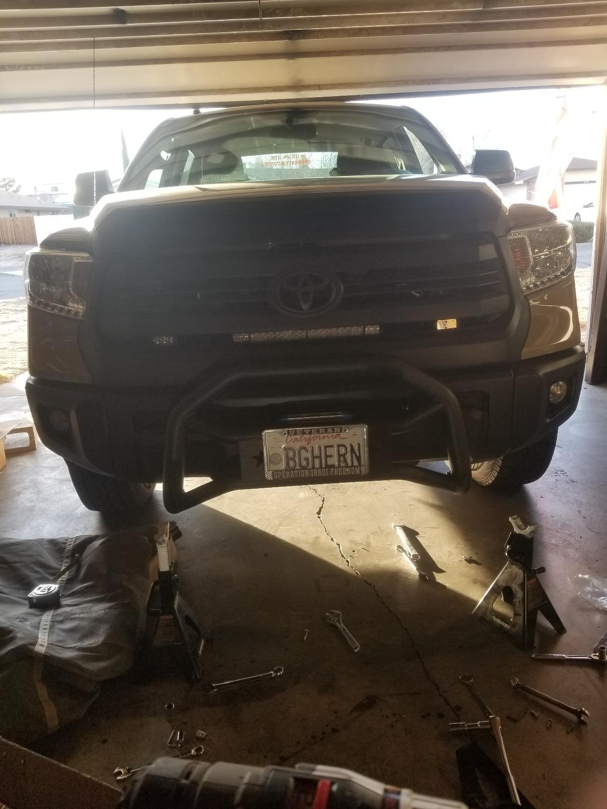 Tyger Auto TG-GD6T60038 Front Bumper Guard Compatible with 2007-2021 Tundra | Textured Black | Light Mount | Bull Bar customer photo 2