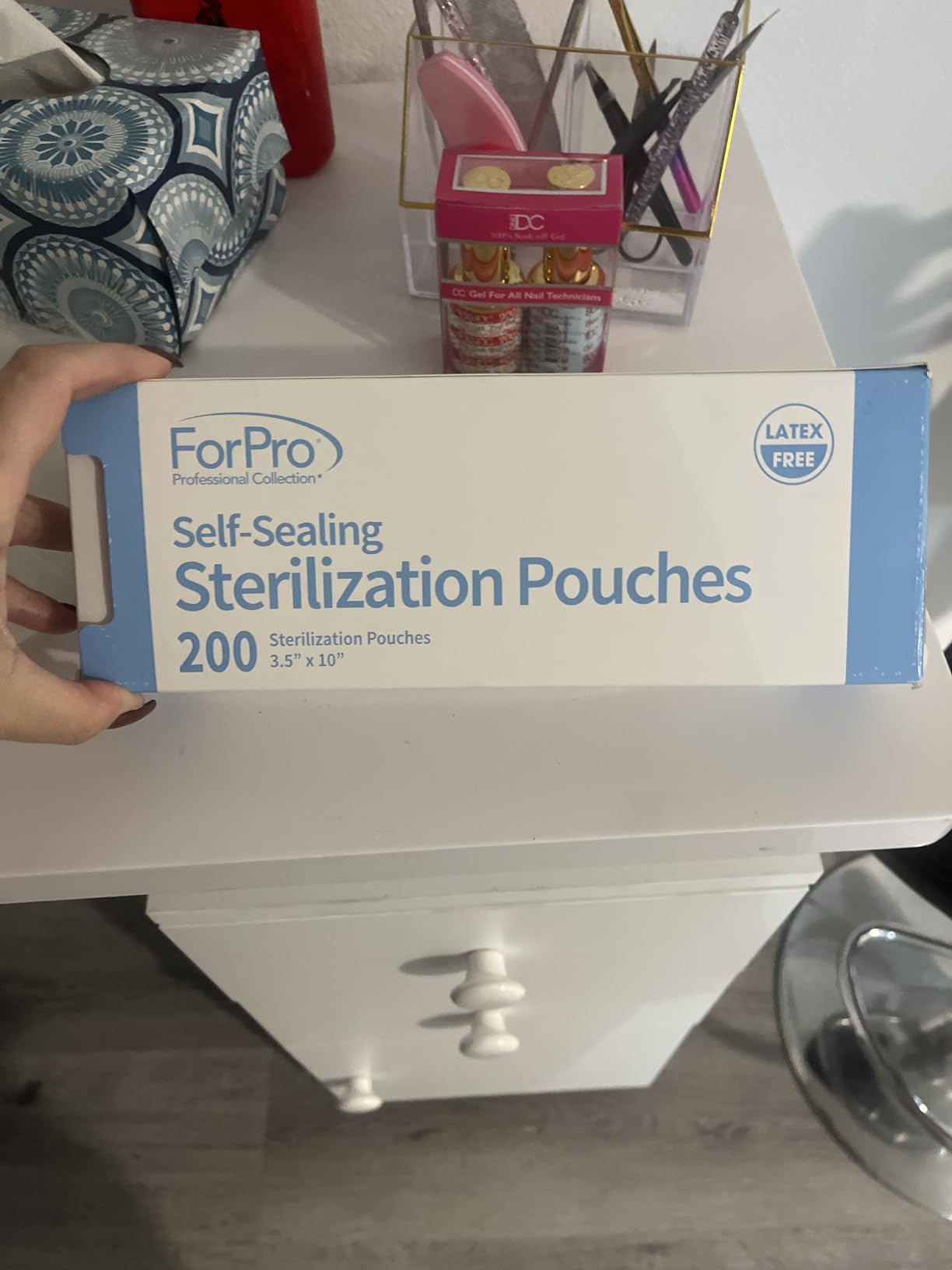 ForPro Professional Collection Self-Sealing Sterilization Pouches, Latex-Free, Color Changing Indicator, 3.5