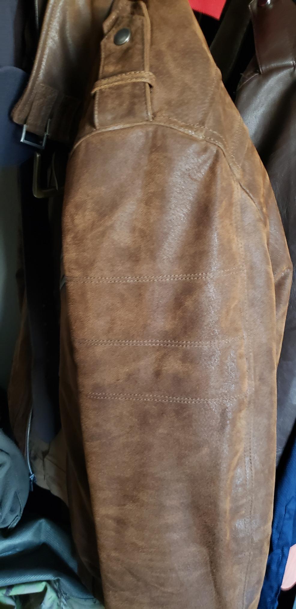 FLAVOR Men Brown Leather Motorcycle Jacket with Removable Hood | Genuine Leather, Removable Hood, Windproof, Multi Pockets, Fall Winter Coats, Riding and Daily Wear, Moto Biker Jacket Men customer photo 2