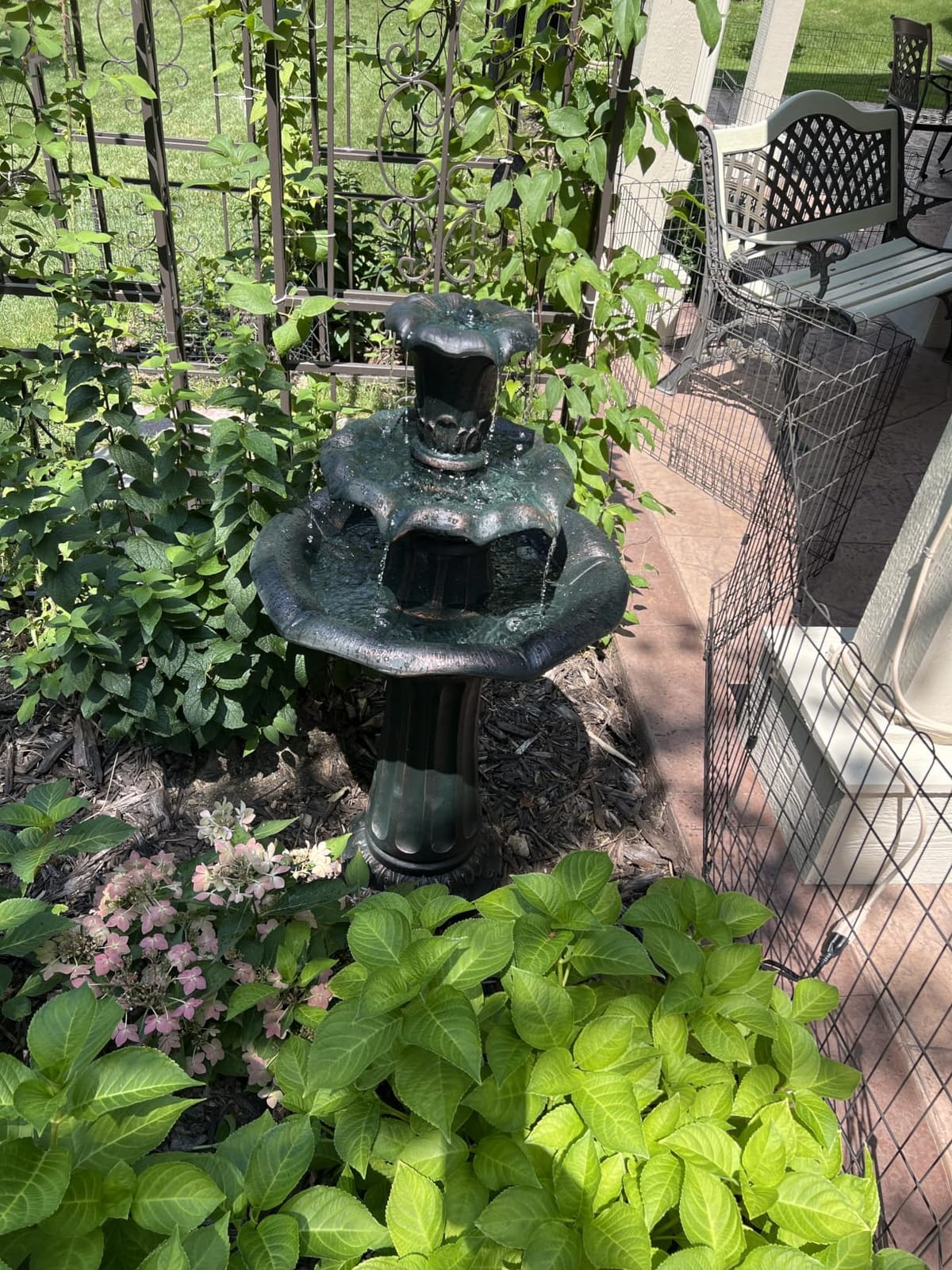 Teamson Home 52.56 in. Outdoor Two-Tier Water Fountain with Realistic ICY Stone Texture for Outdoor Living Spaces Creating a Calming Oasis for Gardens, Landscaping, Patios, Balconies, Lawns, Gray customer photo 2
