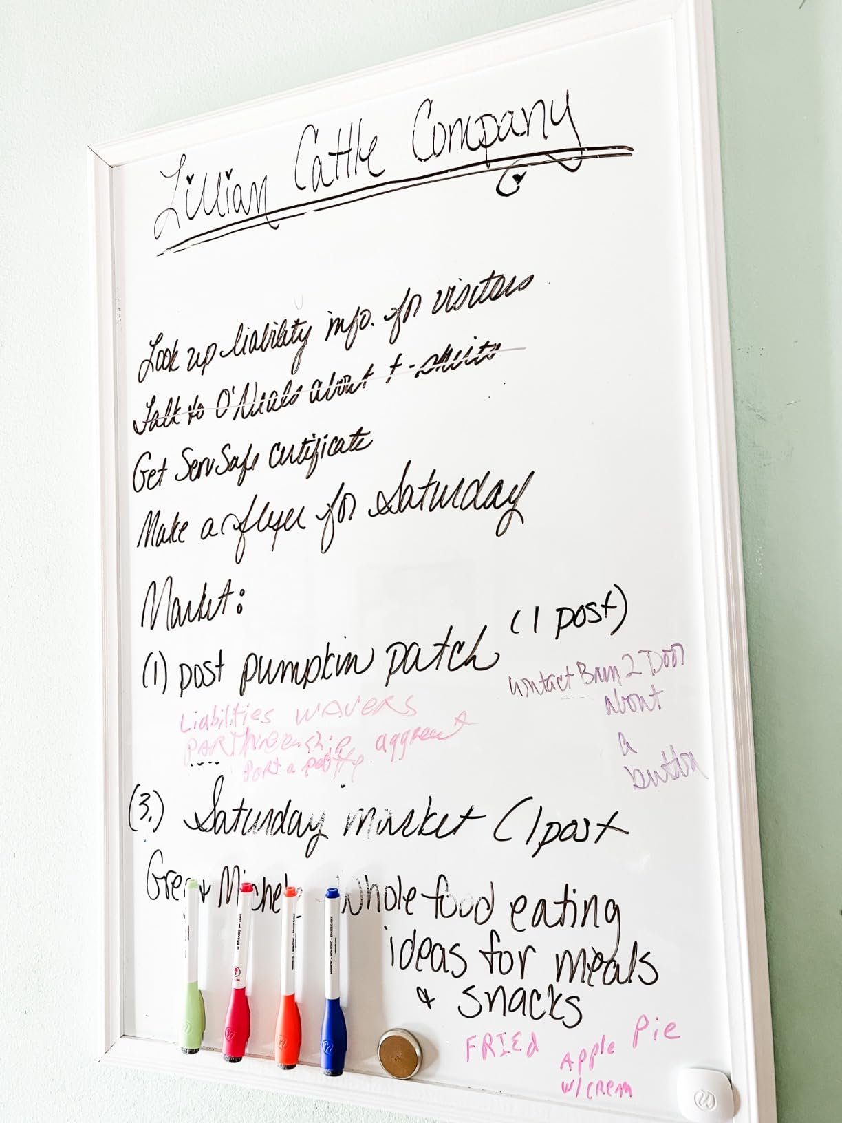 U Brands Farmhouse Magnetic Dry Erase White Board, 30