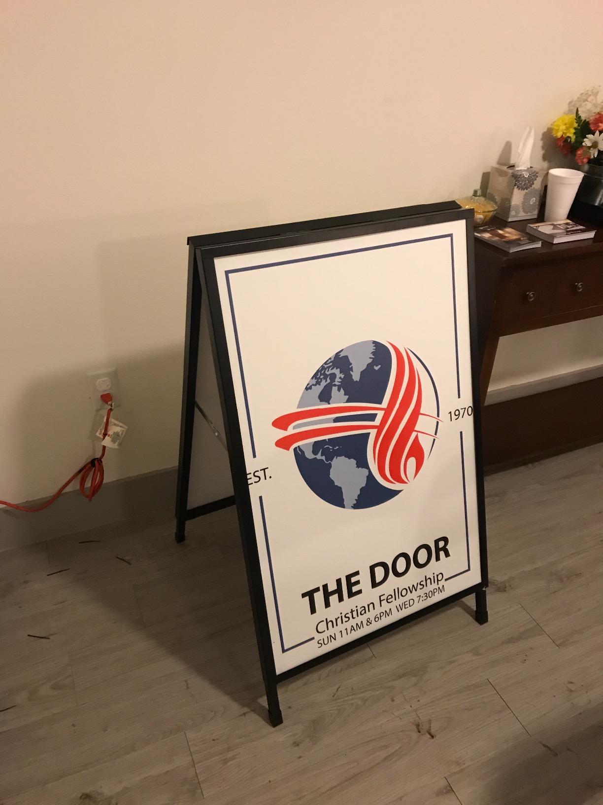 T-SIGN Outdoor A-Frame Sidewalk Sign 24x36 Inch Sandwich Board, Black Coated Steel Metal Double-Sided, Heavy Duty Slide-in Folding Frame Sign Holder customer photo 1