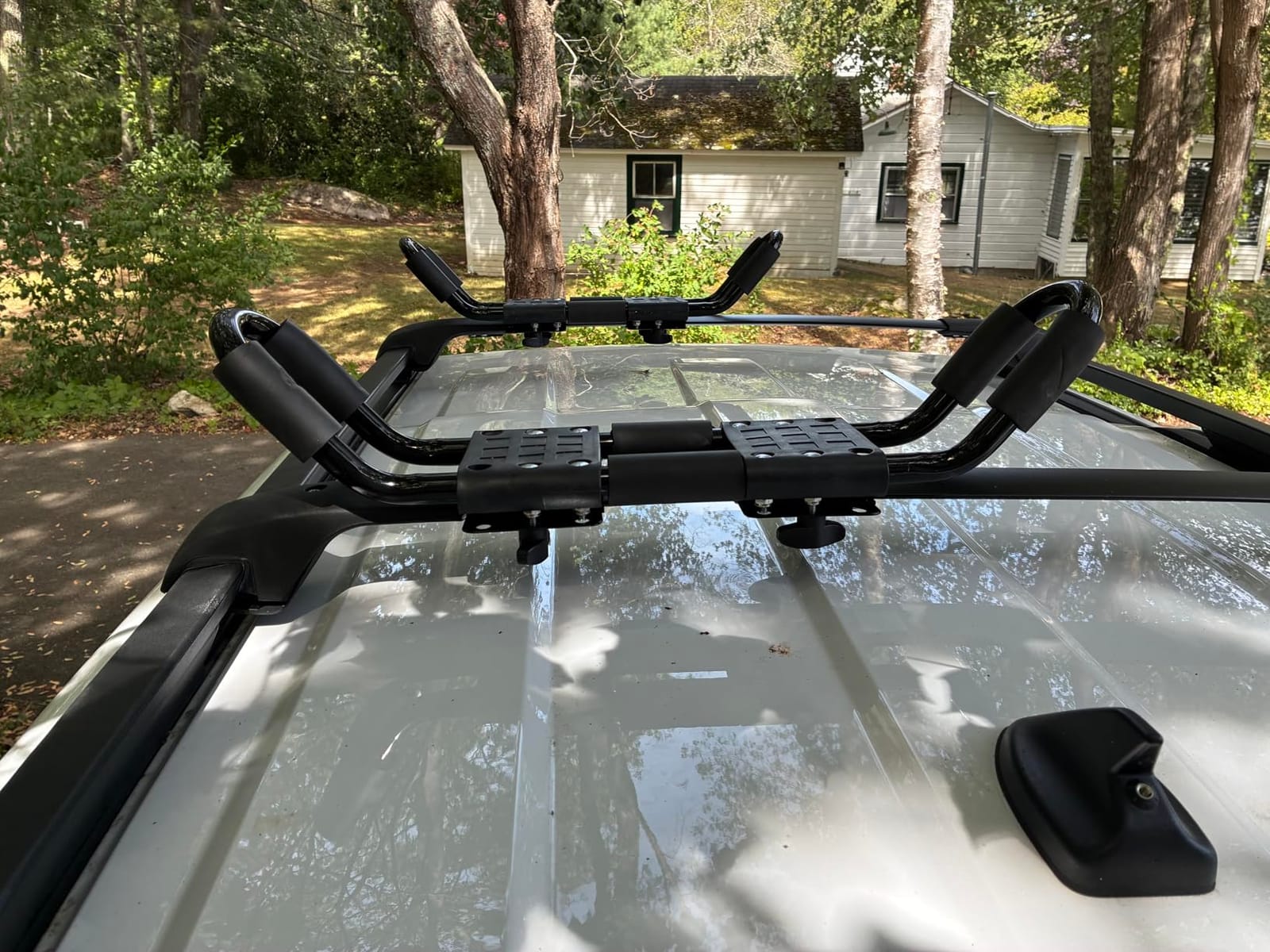 2 Pairs Heavy Duty Kayak Rack-Includes 4 Pcs Ratchet Tie-Mount on Car Roof Top Crossbar-Easy to Carry Kayak Canoe Boat Surf Ski (J-Bar Rack) | J-Bar Rack customer photo 1