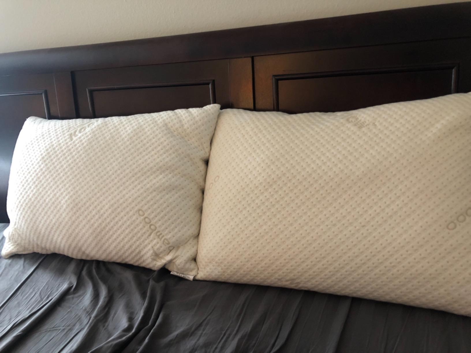 Snuggle-Pedic Adjustable Memory Foam Pillows - GreenGold Certified Pillow w/ Viscose of Bamboo Cover for Side, Stomach & Back Sleepers - Made in the USA - Standard customer photo 2