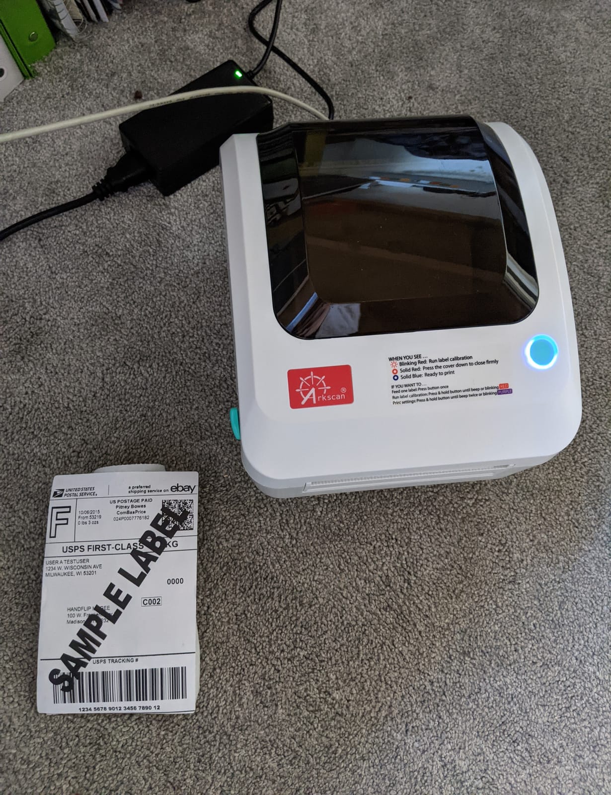 Arkscan 2054A Shipping Label Printer for Windows Mac Chromebook Android, Supports Amazon Ebay Paypal Etsy Shopify ShipStation Stamps UPS USPS FedEx DHL customer photo 1