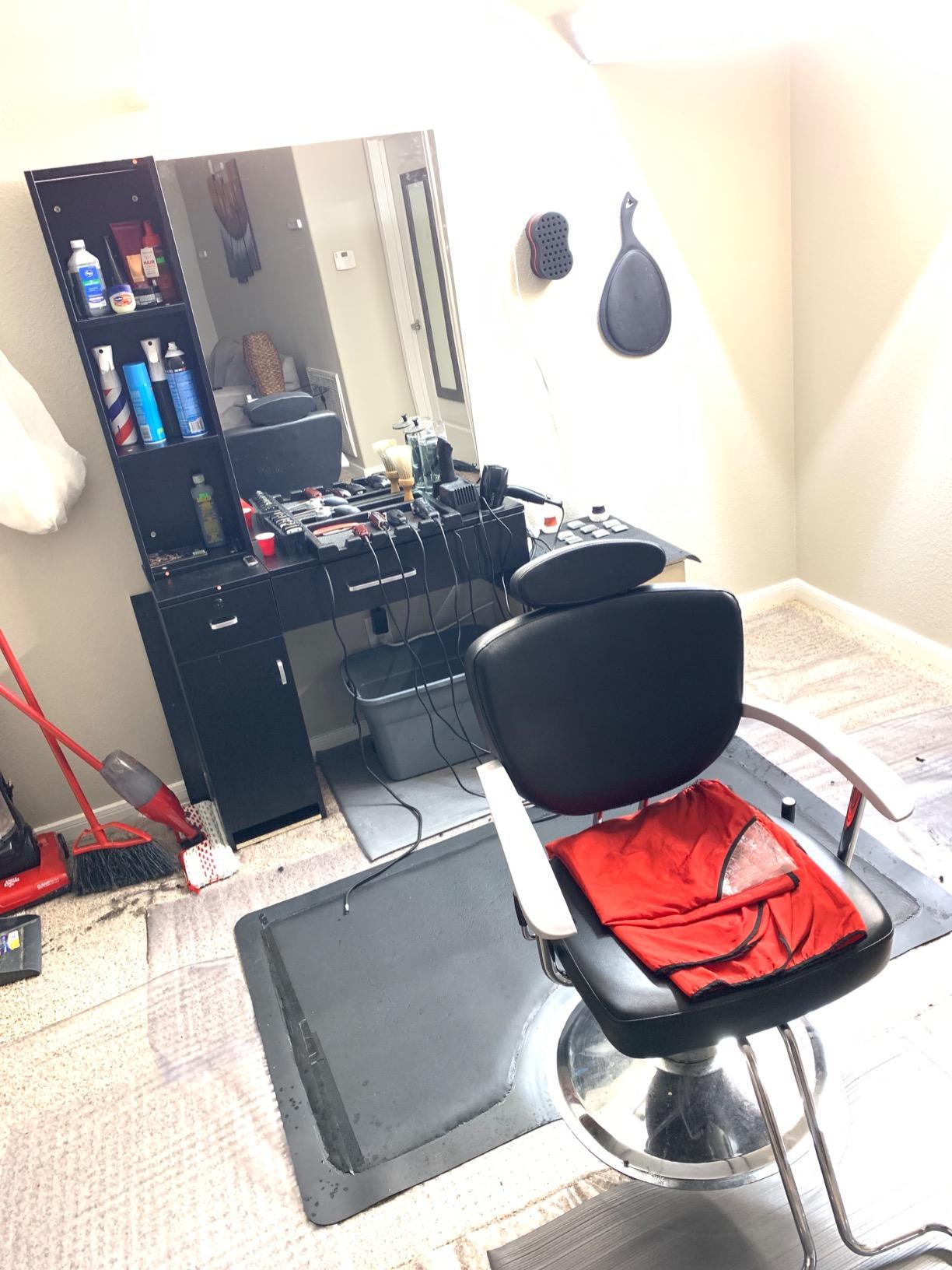 BarberPub Wall Mount Hair Styling Station with Mirror Beauty Salon Spa Equipment Set with 3 Hair Dryer Holders 3036 (Black) customer photo 1