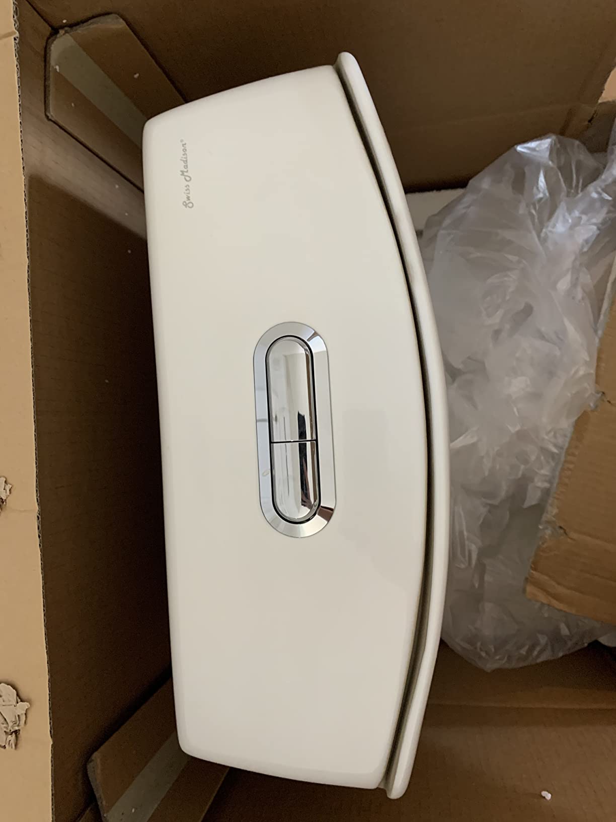St. Tropez Comfort Height One-Piece Elongated Toilet, Vortex Dual-Flush 1.1/1.6 GPF, White Hardware customer photo 1