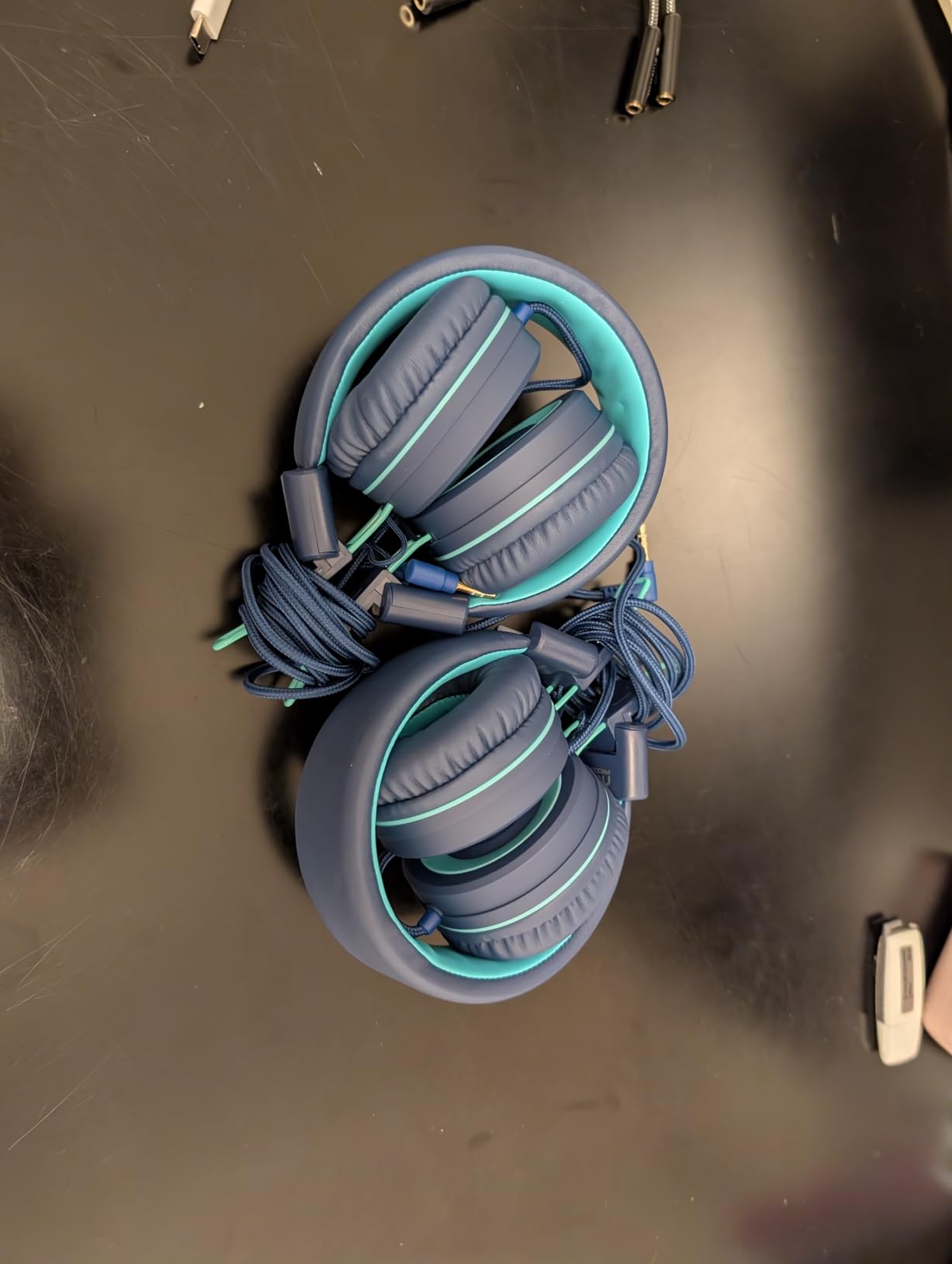 noot products K11 Kids Headphones with Wired Cord 3.5mm Jack Navy/Teal | 5ft Long Cord, Tangle Free, Foldable, Plug in On-Ear Headset for School, Classroom, Boys, Girls, Toddler Laptop Travel Tablet customer photo 1