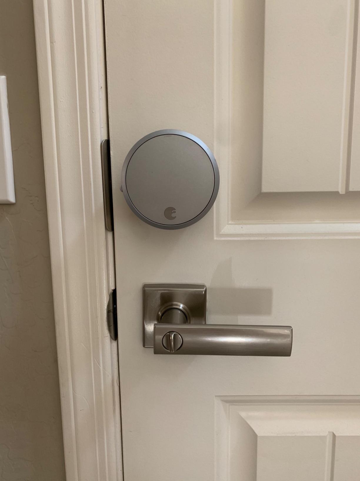 August Smart Lock Pro + Connect Hub - Wi-Fi Smart Lock for Keyless Entry - Works with Alexa, Google Assistant, and more - Silver customer photo 1