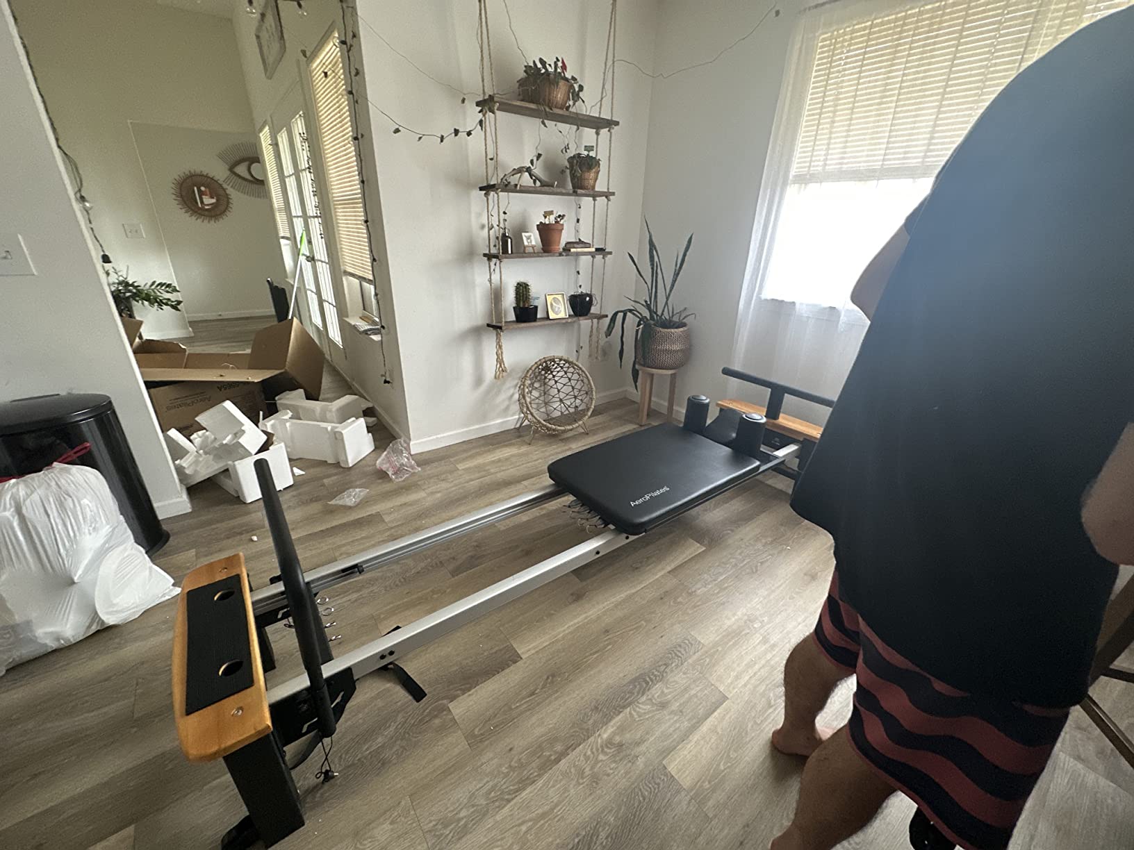 Stamina Products AeroPilates Pro 565 Pilates Reformer with Oak Wood Base - Studio Grade for Home Use with Cardio Rebounder, Adjustable Foot Bar, 4 Resistance Springs, and Workout DVD customer photo 2