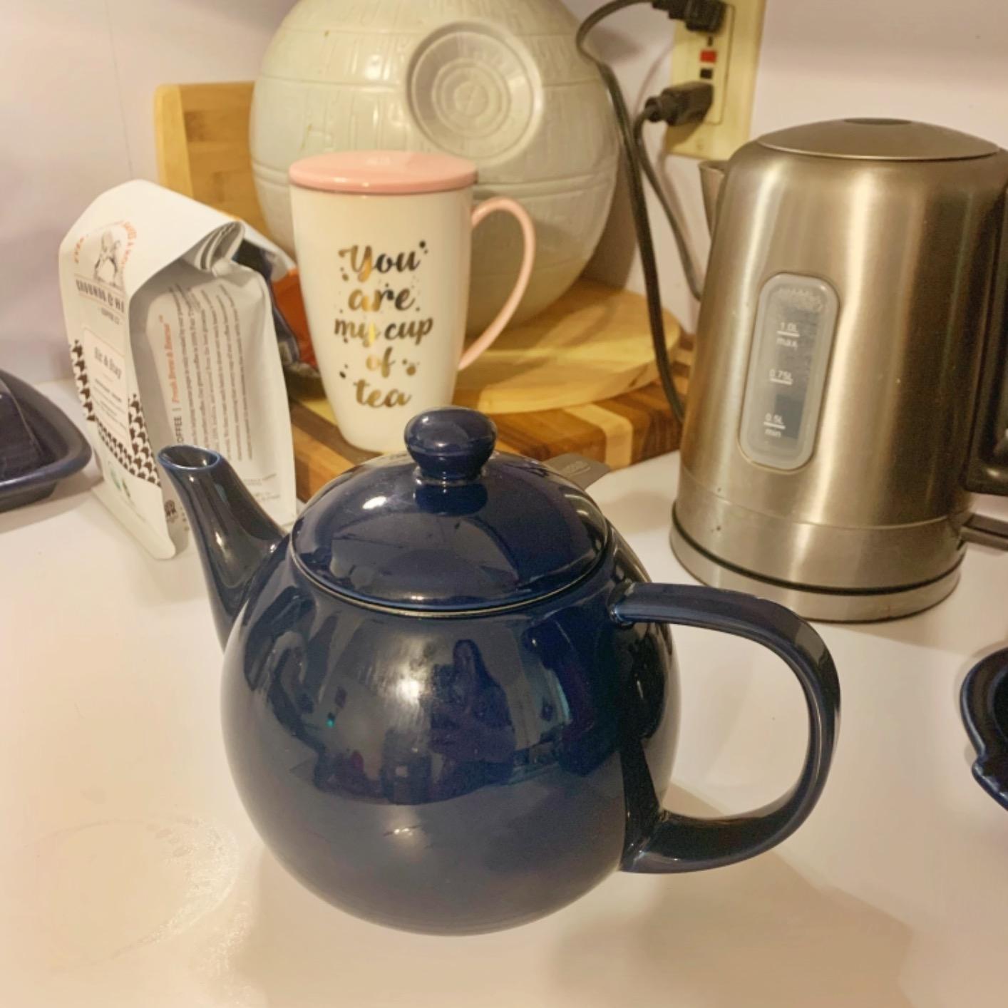 Sweese Teapots for Tea, 27 oz Porcelain Tea pot with Removable Stainless Steel Infuser, Tea Pots for Loose Tea - White customer photo 2