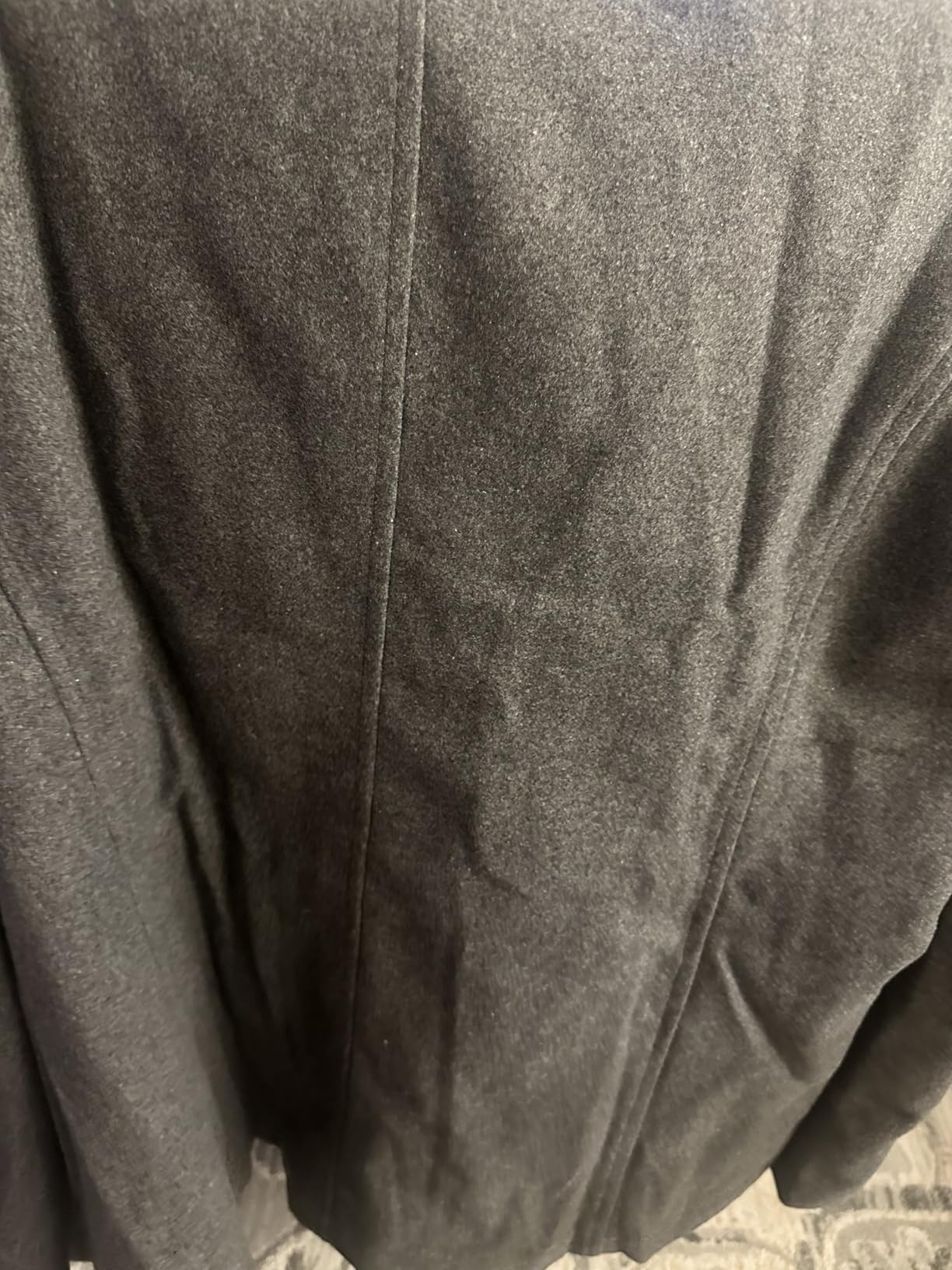 Men's Classic Notched Collar Double Breasted Wool Blend Pea Coat customer photo 1