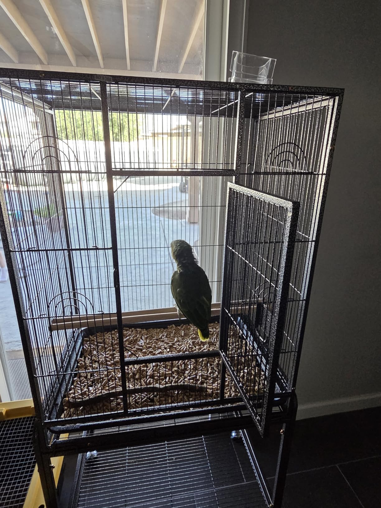 ZENY 53-Inch Bird Flight Cage, Wrought Iron Standing Large with Rolling Stand for Cockatiels Pet Parrot Parakeet Lovebird Canary Finch customer photo 1