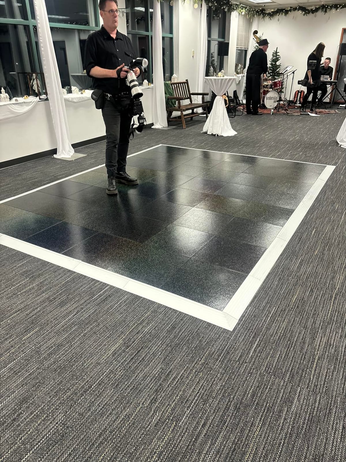 TentandTable Commercial Dance Floor, Portable Tiles | Heavy-Duty Waterproof Plastic Tiles with Clips & Aluminum Edges, for Indoor Outdoor Parties, Events, Weddings, Receptions customer photo 1