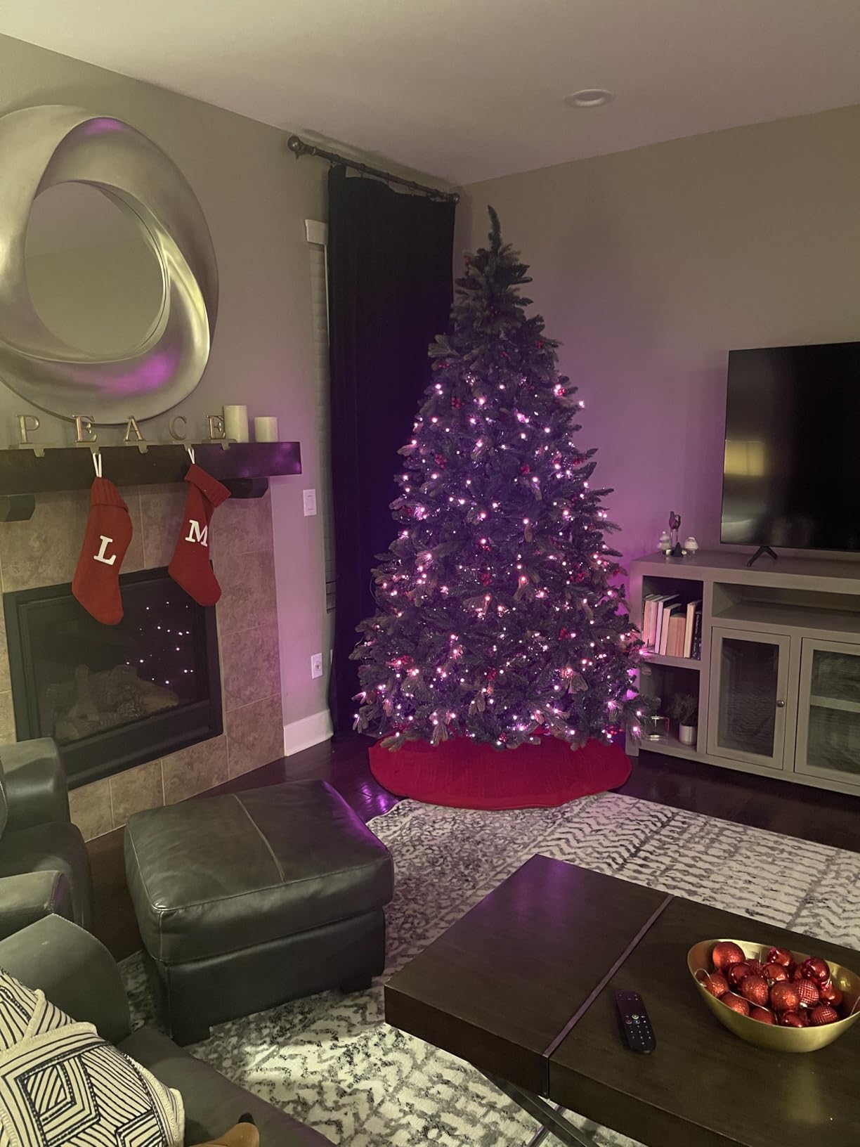 Goplus 8ft Pre-lit Artificial Christmas Tree, Hinged Premium Spruce Xmas Full Tree with 1438 PVC Tips, 430 LED Lights, Folding Metal Stand, for Home Office Party Decoration customer photo 1