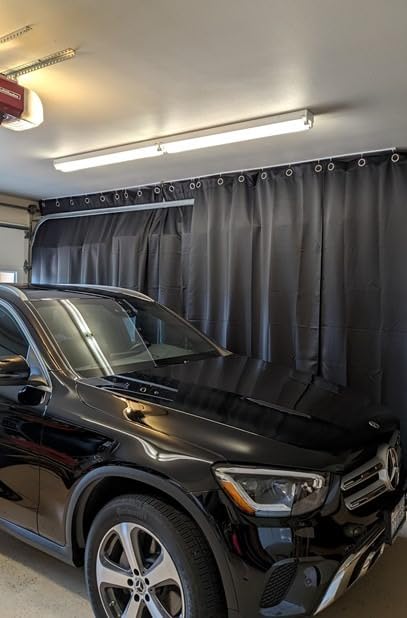 RYB HOME Blackout Room Divider Curtain Thermal Insulated, for Sliding Door | Noise Reduce Barrier Portable Curtain for Glass Door Storage Space Room Divider Apartment, W100 x L84, Black, 1 Panel customer photo 2
