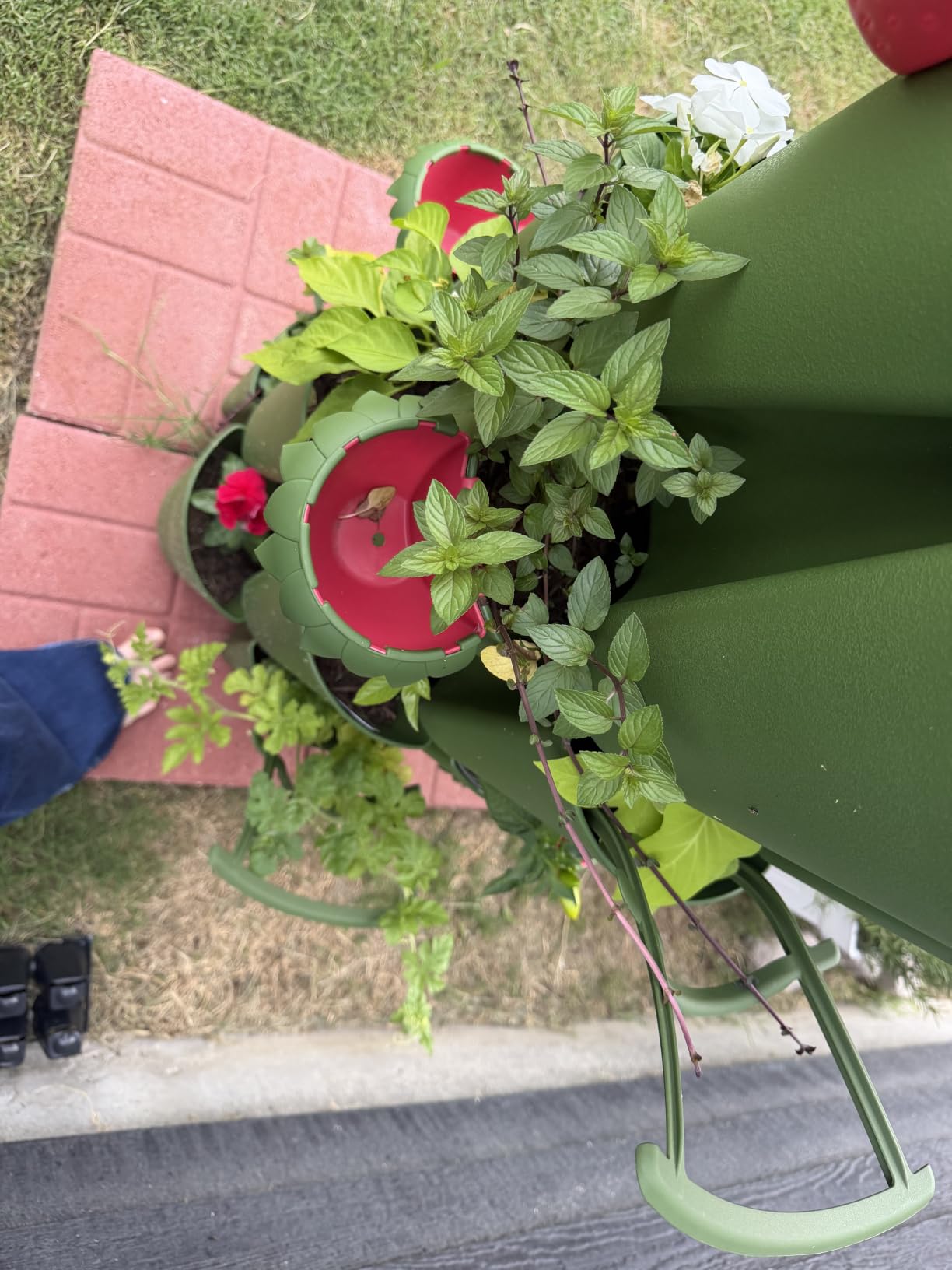 Greenstalk Patented Large 5 Tier Vertical Garden Planter with Patented Internal Watering System Great for Growing a Variety of Strawberries, Vegetables, Herbs, & Flowers (Stunning Stone) customer photo 2