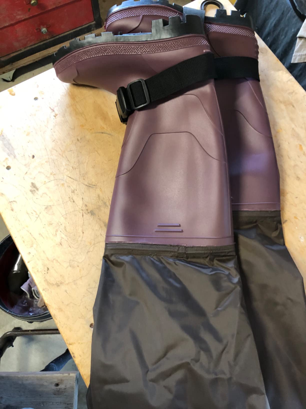 TIDEWE Fishing Hip Waders, Lightweight Hip Boots for Men Women | Waterproof 420D 2-Ply Nylon/PVC, Hunting Bootfoot Waders, Boot Hanger Included customer photo 2