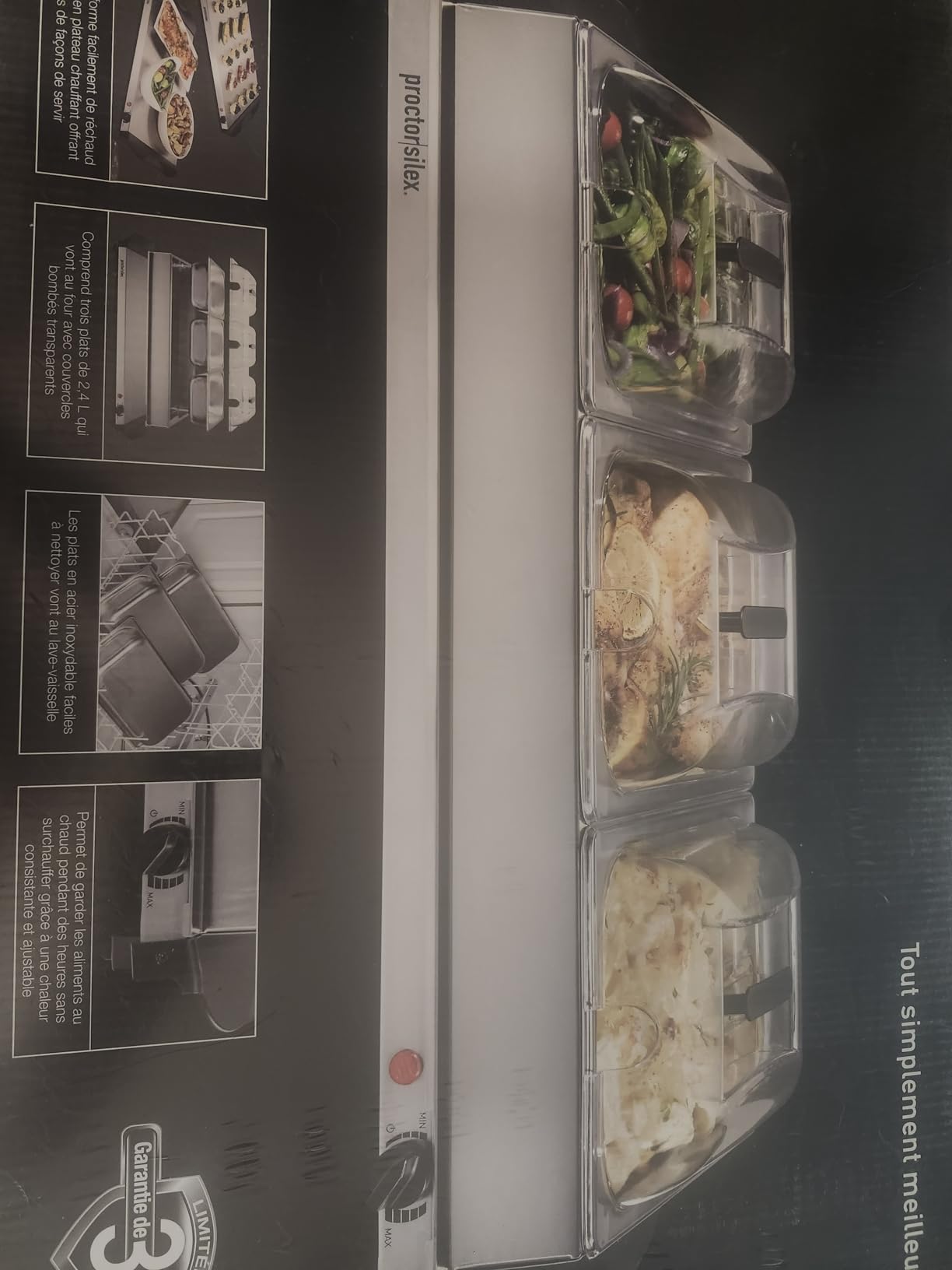 Proctor Silex Electric Buffet Server & Food Warmer With Lids | For Parties, Holidays and Entertaining | Adjustable Temp | Three 2.5 Quart Oven-Safe Chafing Dish Set | Stainless Steel customer photo 1