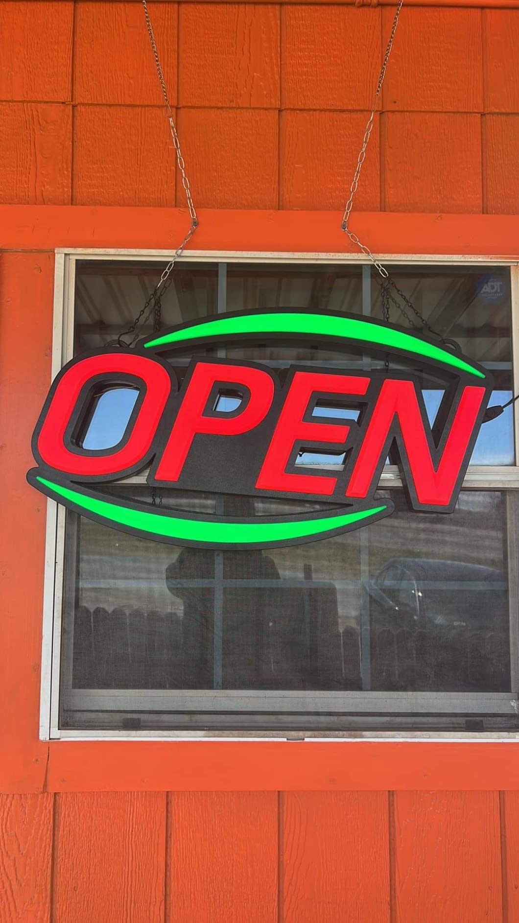 32'' X 17'' New Jumbo ULTRA BRIGHT LED Open Sign - Remote Controlled - Dynamic Light Modes - Enhance Your Business Presence [Red/Blue] customer photo 2