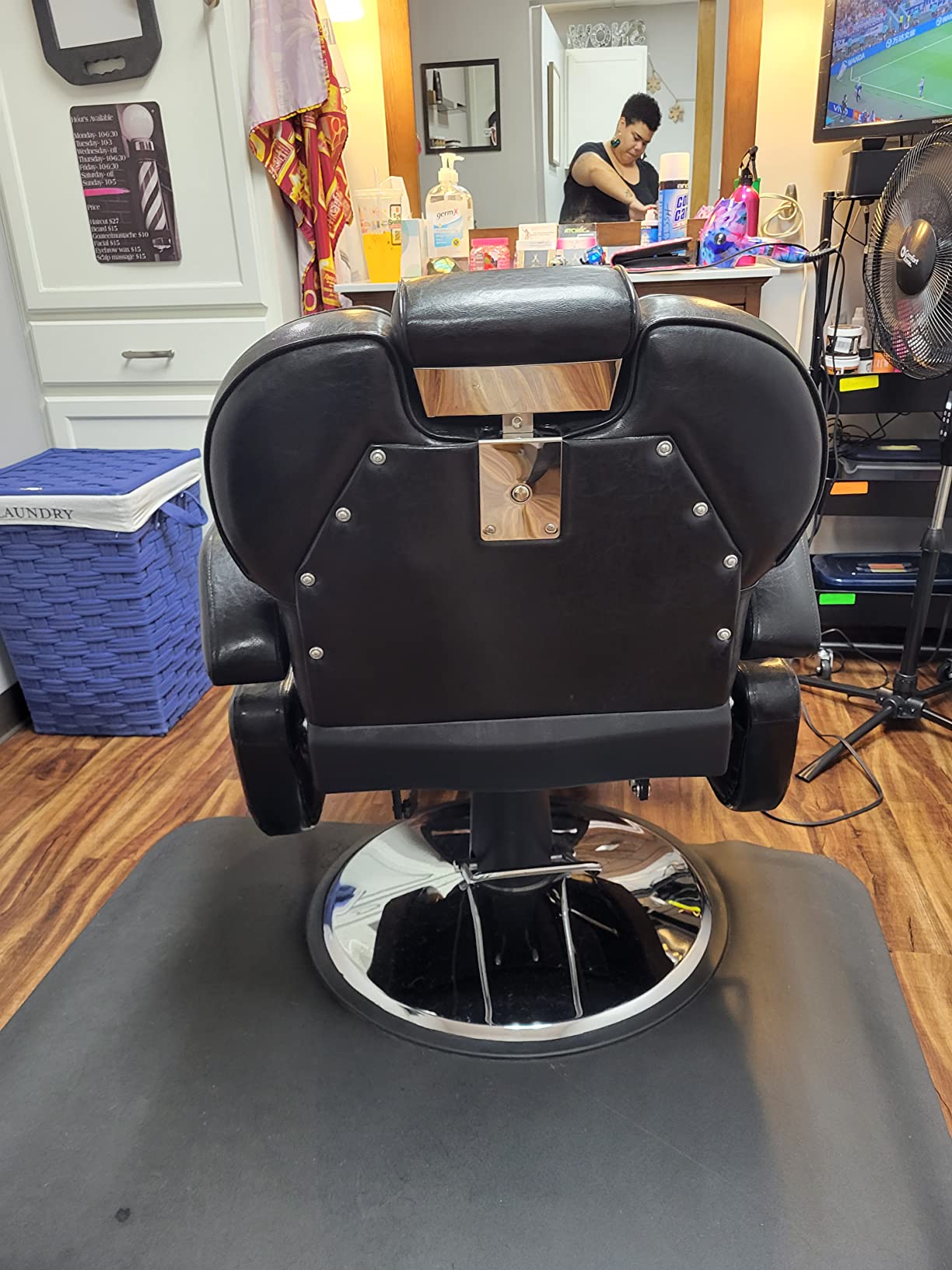 Artist hand Professional Barber Chair, All Purpose Reclining Salon Chair | Heavy Duty Hydraulic Pump, Multi-functional, 360° Swivel, Adjustable Height, Spa Beauty Equipment for Barbershop, Home customer photo 2