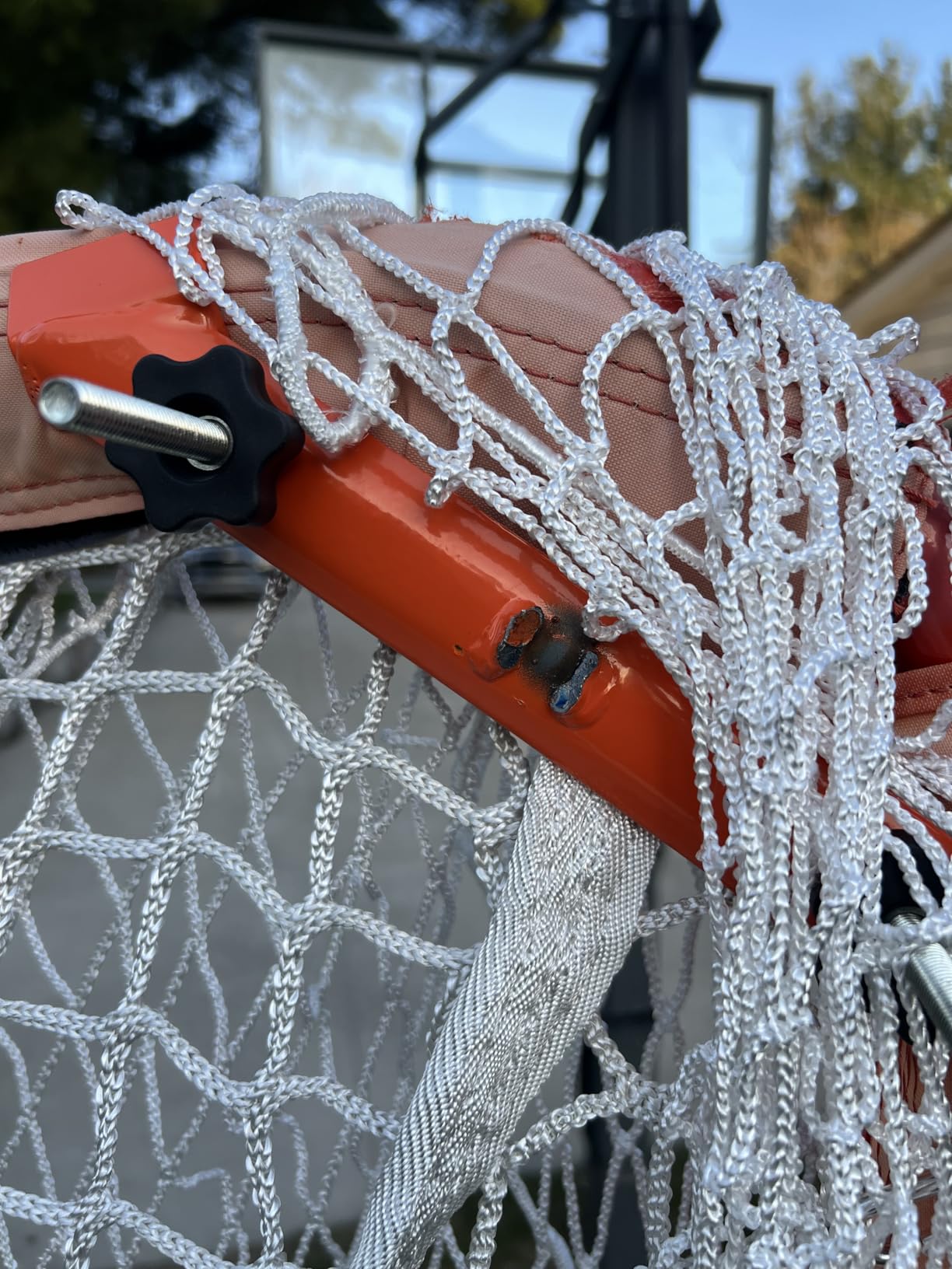 Franklin Sports Fibertech Lacrosse Goal Backstop - 12' x 9' | Stop Chasing Stray Shots, Protects Cars + Garage Doors, Stability Sandbags Included, Quick Carabiner Setup, All Skill Levels customer photo 1