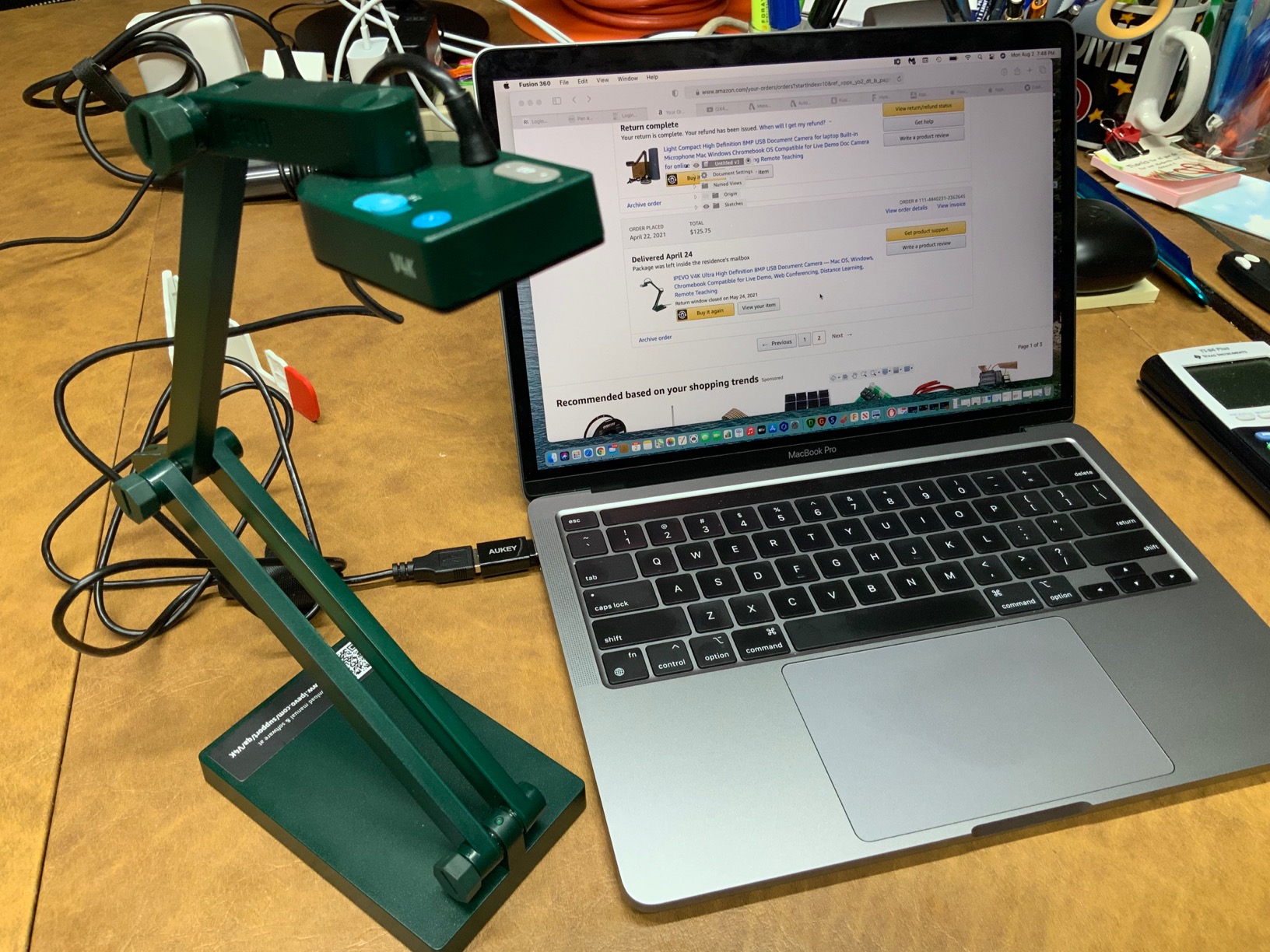 IPEVO V4K Ultra High Definition 8MP USB Document Camera - Mac OS, Windows, Chromebook Compatible for Live Demo, Web Conferencing, Distance Learning, Remote Teaching customer photo 1