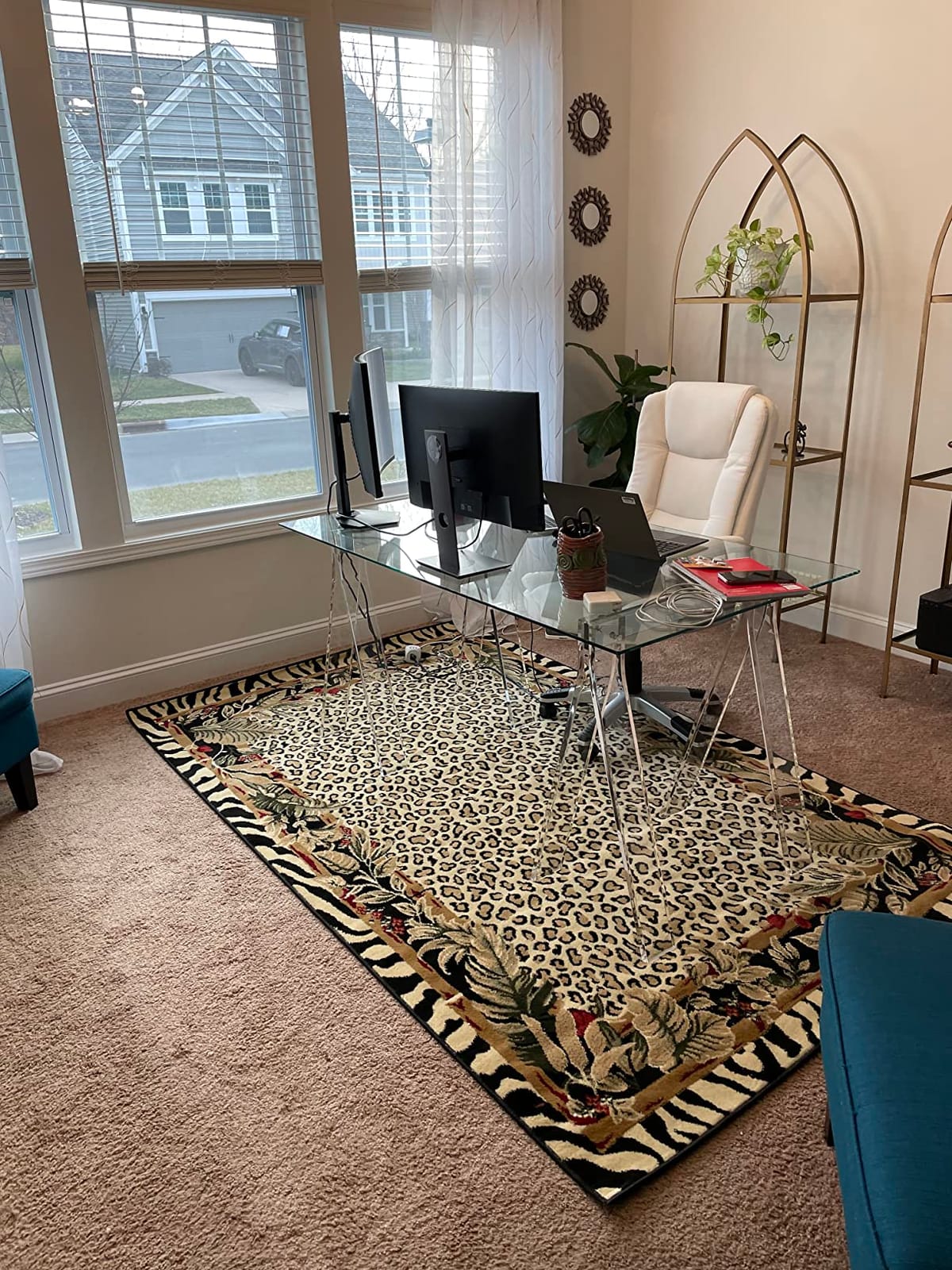 Coaster Home Furnishings - Amaturo - Glass & Metal - 59-Inch Transparent Design Writing Desk with Tempered Glass Top, Chrome Supports, and Sawhorse Base - Clear - 801535 customer photo 1