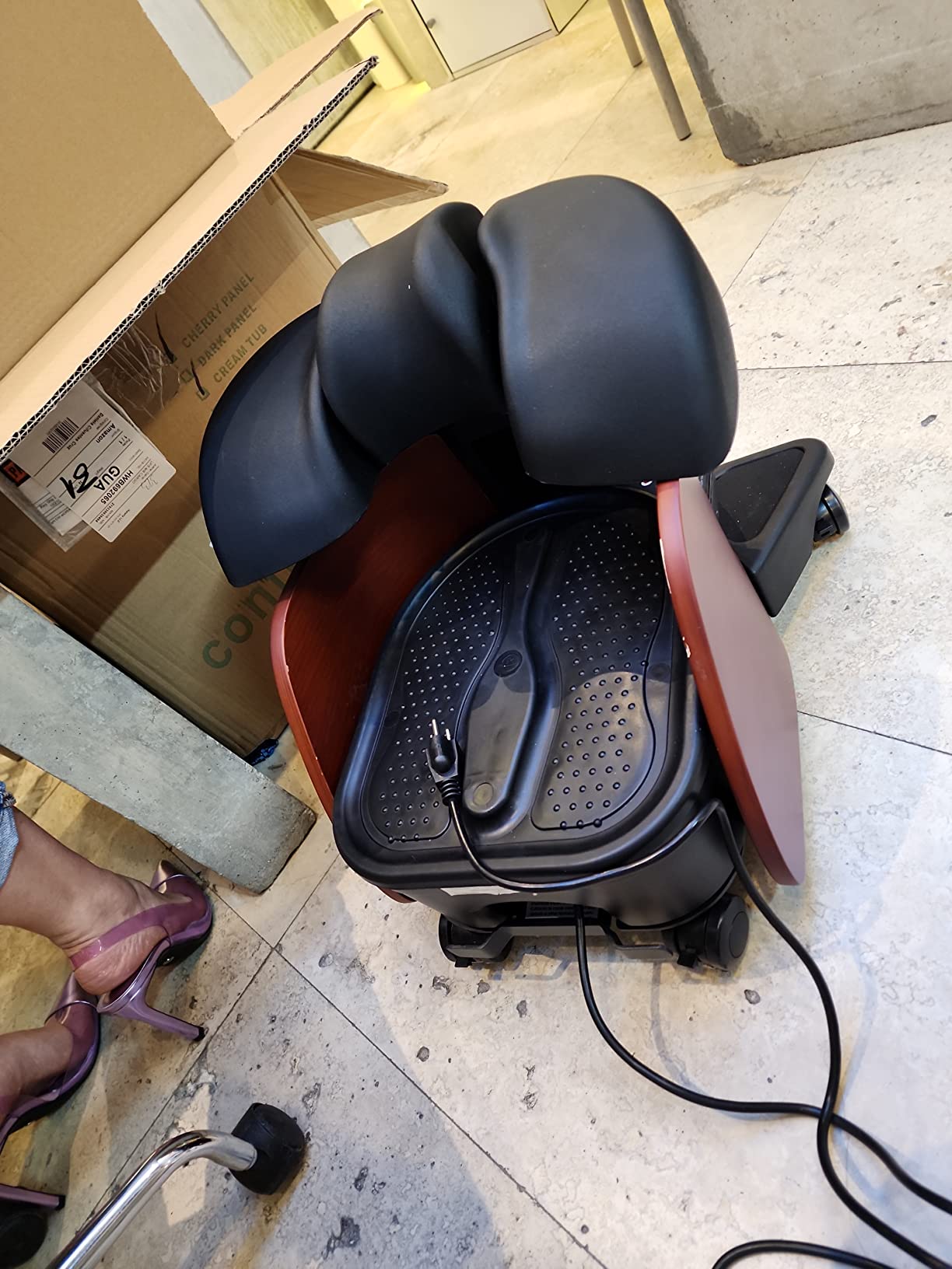 Continuum PediCute Professional Portable Pedicure Foot Spa, Black | No Plumbing Required, Removable 1.5-Gallon Tub, Heat and 3-Level Vibration, Adjustable Footrest, Locking Casters, Salon Use customer photo 1