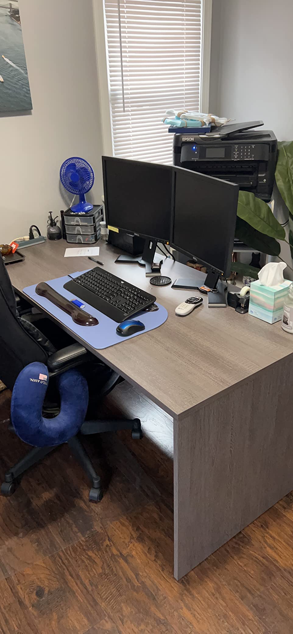 Bestar U or L Shaped Desk with Hutch & Drawers, White Chocolate, Logan, 66W | With Pedestal and Hutch; The Bestar Logan U or L Shaped Desk with Drawers and Hutch offers a customizable solution customer photo 2