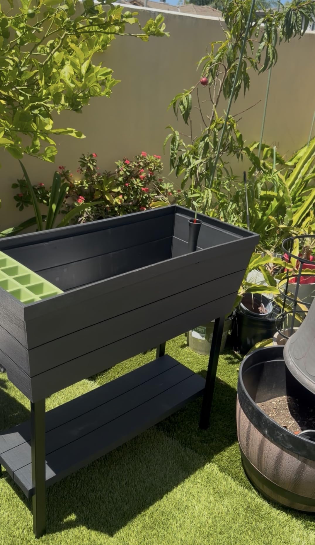 Keter Urban Bloomer 12.7 Gallon Raised Garden Bed and Outdoor Herb Garden Planter with Self Watering Gauge and Drainage Plug, Dark Grey customer photo 2