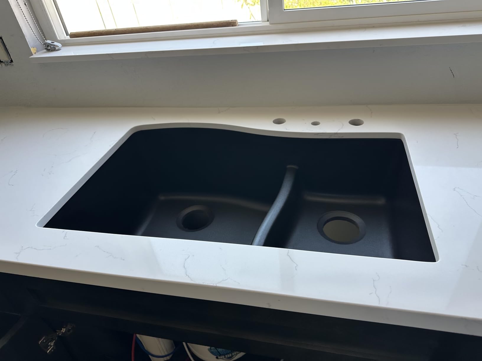 KRAUS Quarza 33-inch Drop-In/Undermount 60/40 Double Bowl Granite Kitchen Sink in Black, KGD-442BLACK customer photo 1