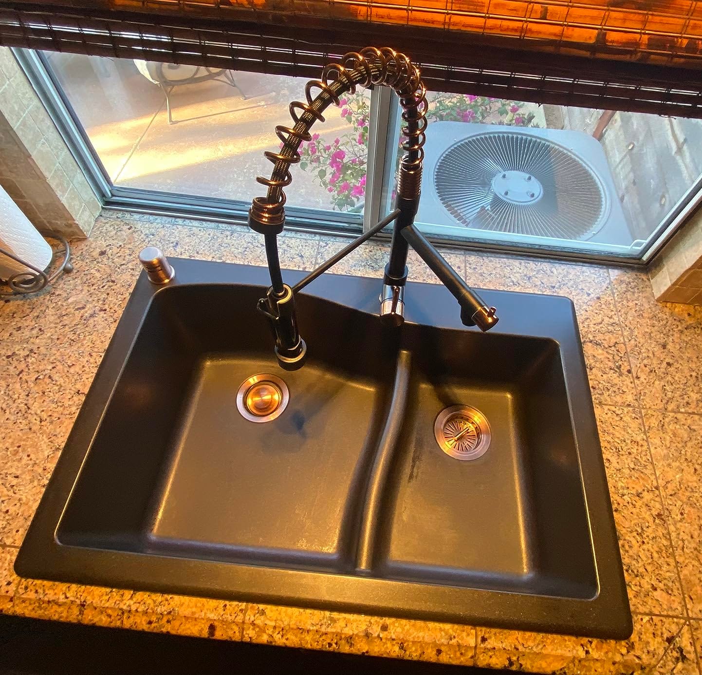KRAUS Quarza 33-inch Drop-In/Undermount 60/40 Double Bowl Granite Kitchen Sink in Black, KGD-442BLACK customer photo 2