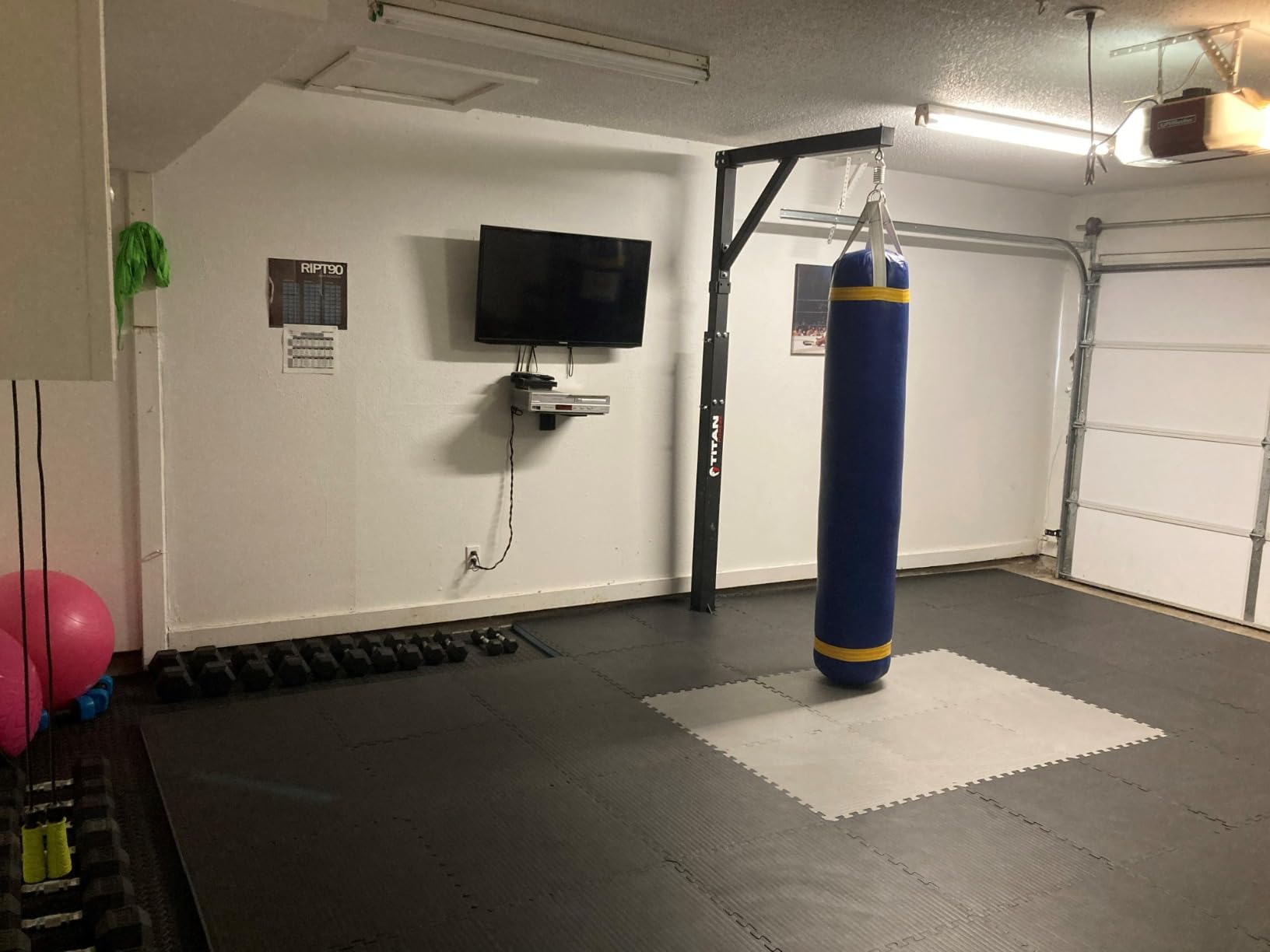 Titan Fitness Heavy Bag Boxing Stand, Single Tree Adjustable 7 FT 4