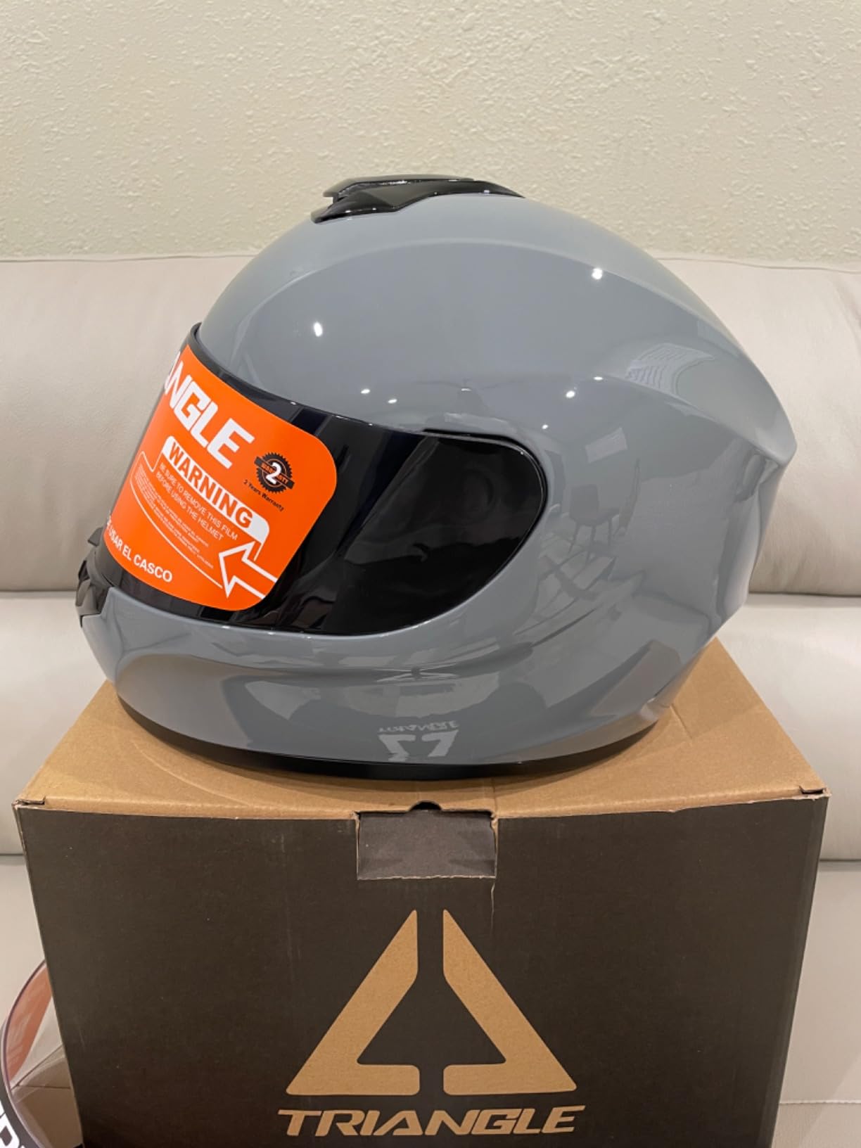 TRIANGLE Full Face Motorcycle Helmet DOT Approved Men Women, Street Bike - Includes clear and tinted visors plus storage bag customer photo 2