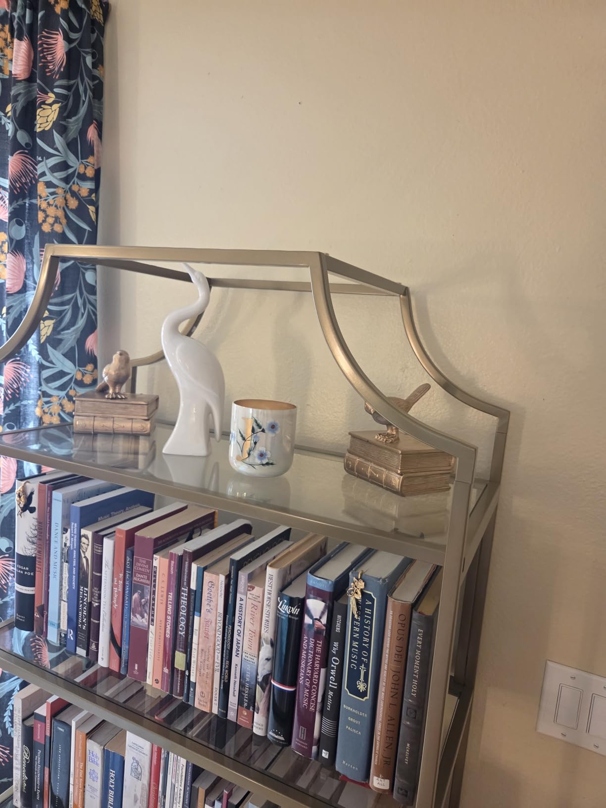 Sauder International Lux Bookcase/ book shelf, Satin Gold finish customer photo 2