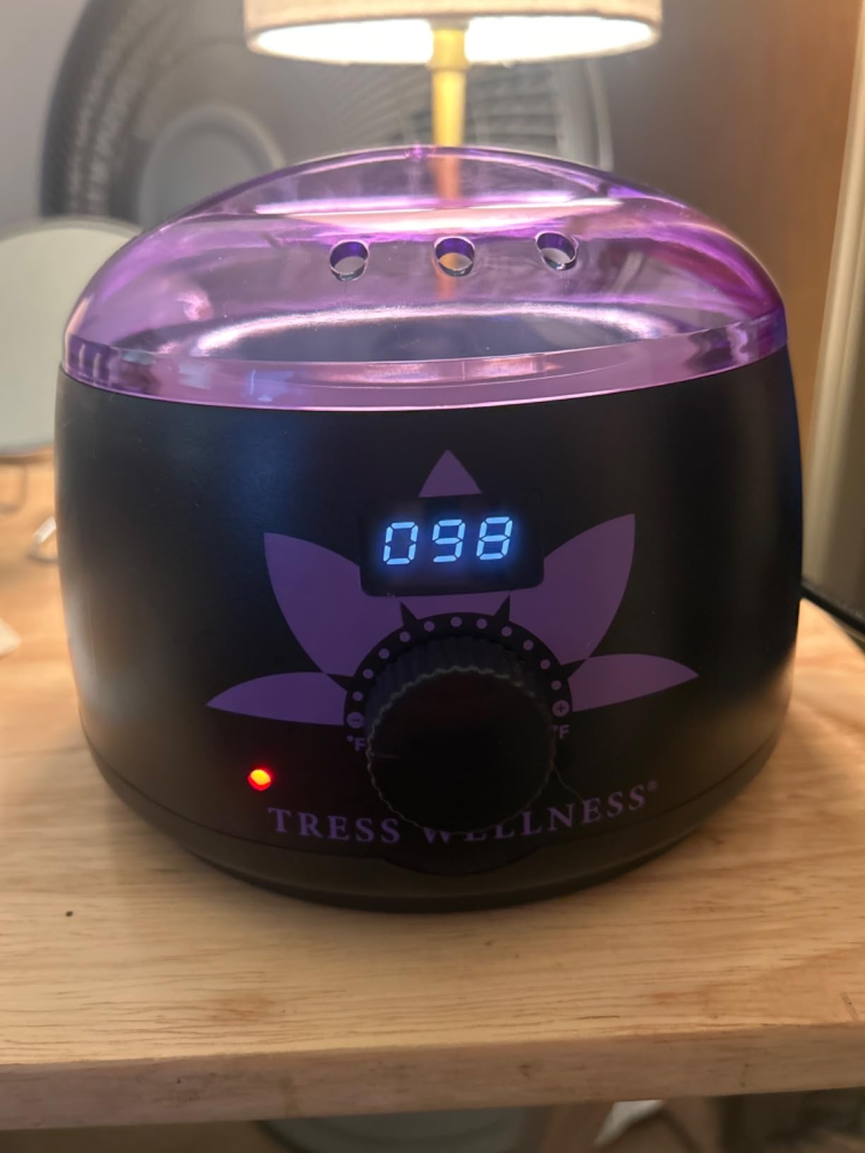 Tress Wellness Award Winning Waxing Kit for Sensitive Skin, Safe for Face & Skin, Easy to Use, At-Home Kit for Face, Bikini, Brazilian & Full Body - Digital Display, Black Purple Flower customer photo 2
