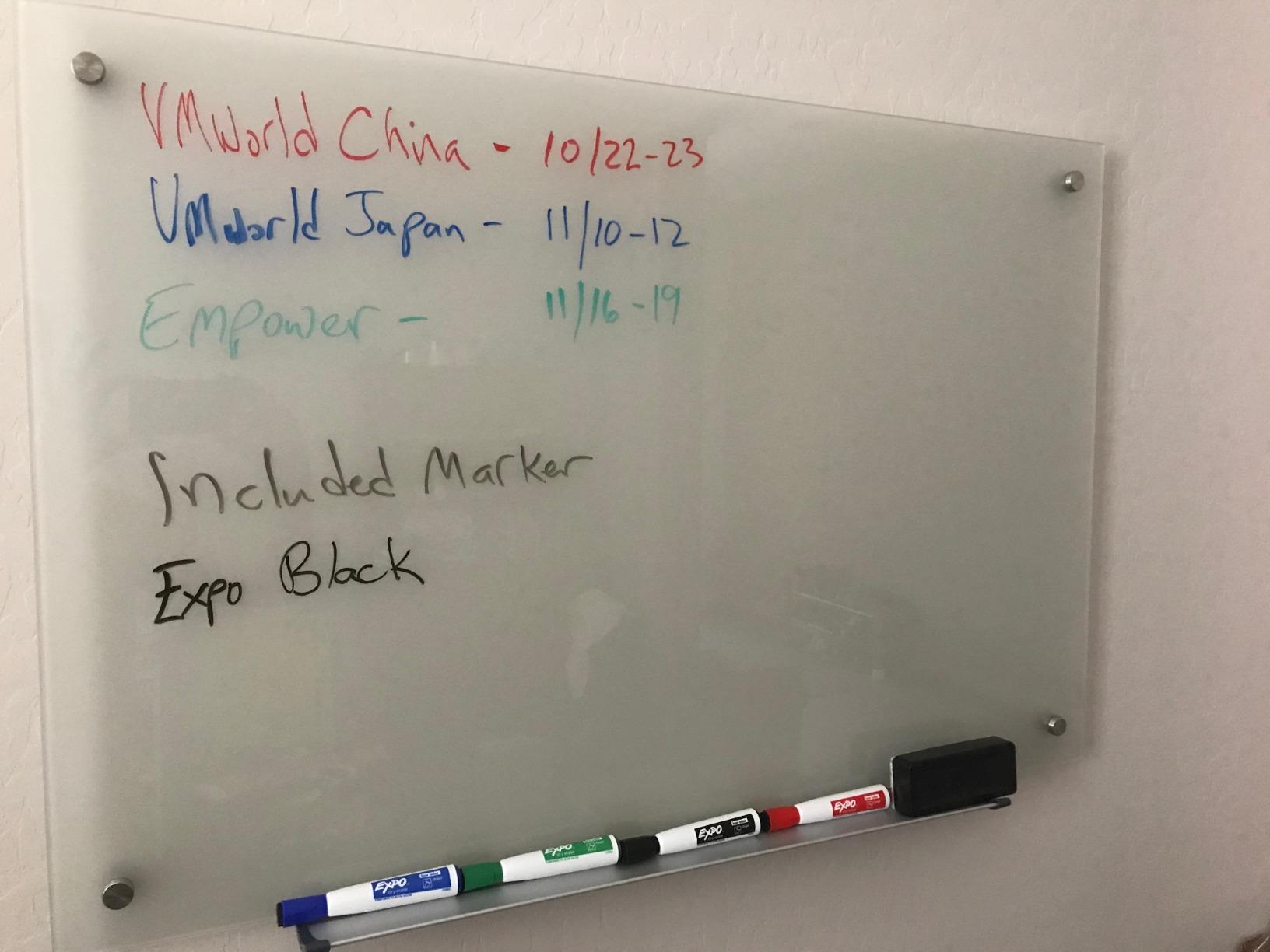Amazon Basics Glass Dry-Erase Board, Magnetic Frameless Whiteboard, Easy to Install, 72