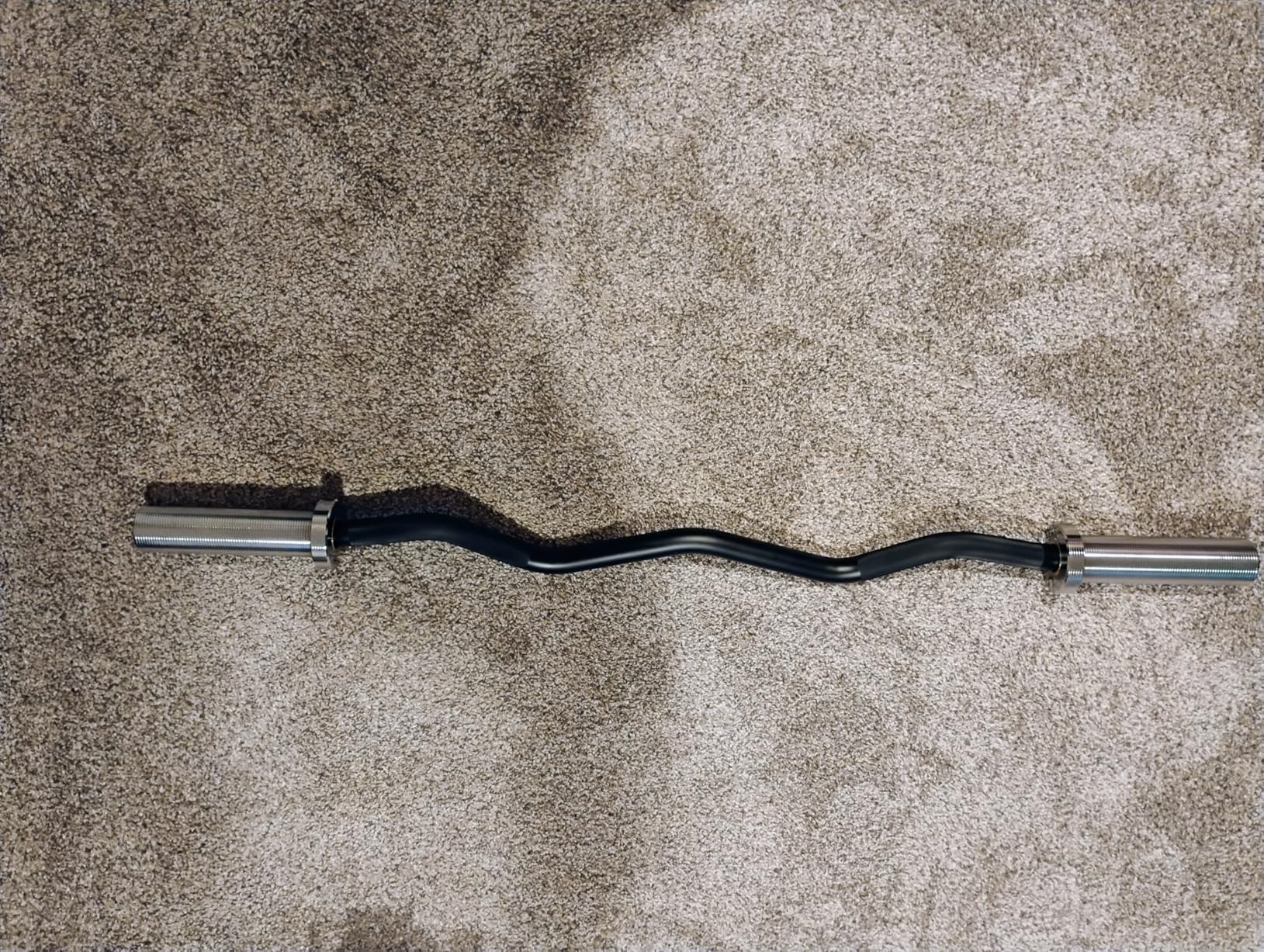 EZ Curl Bar [Bells of Steel] EZ Bar Olympic Curl Barbell for Bicep, Tricep Workouts, 2-Inch Curling Barbell with Angled Grips for Home Gym, 500lb Weight Capacity customer photo 2