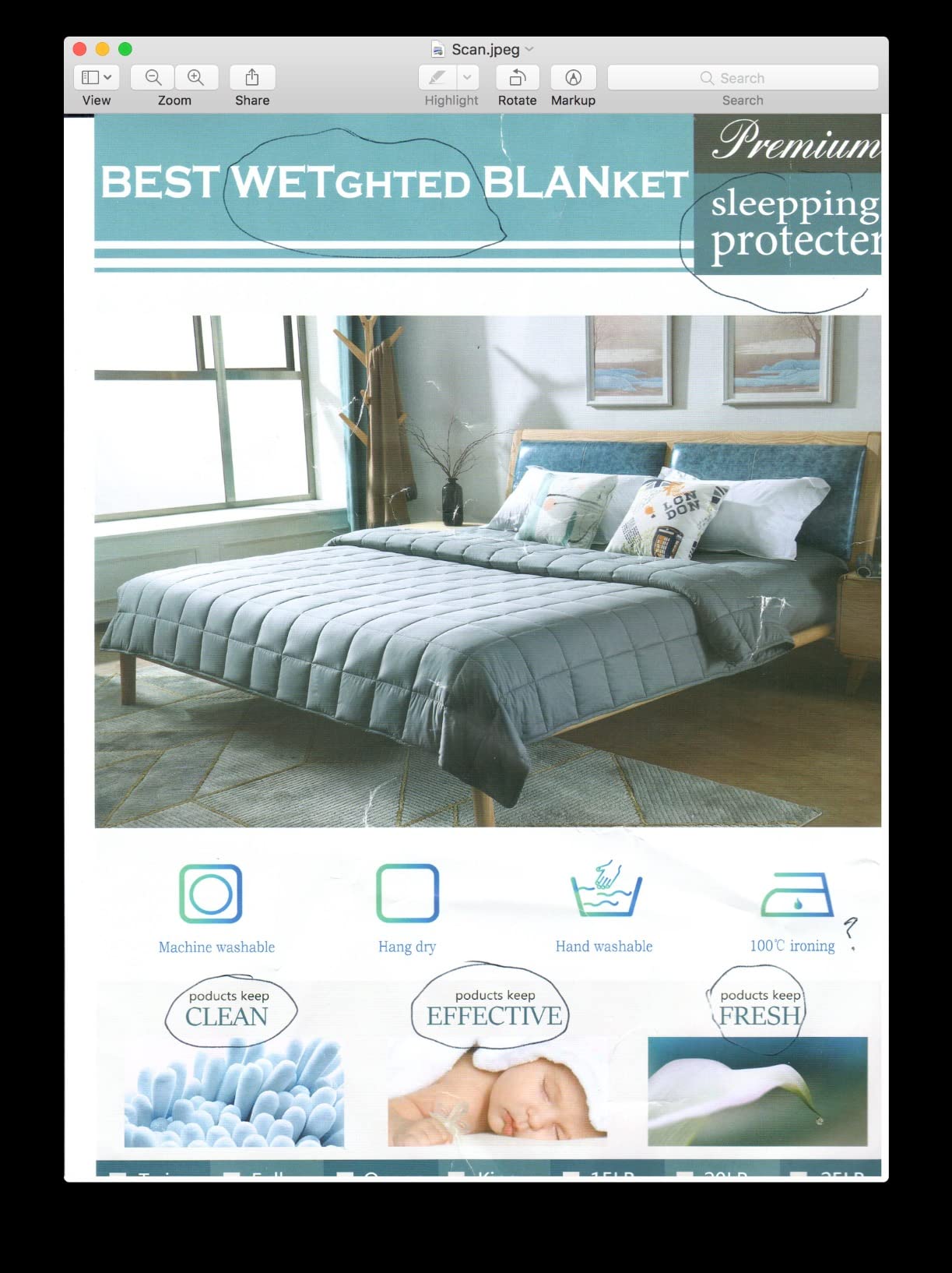 ZZZhen Weighted Blanket - High Breathability - 48''x72'' 15LB - Premium Heavy Blankets - Calm Sleeping for Adult and Kids, Durable Quilts Grey, 48''x72'' - 15LB customer photo 2