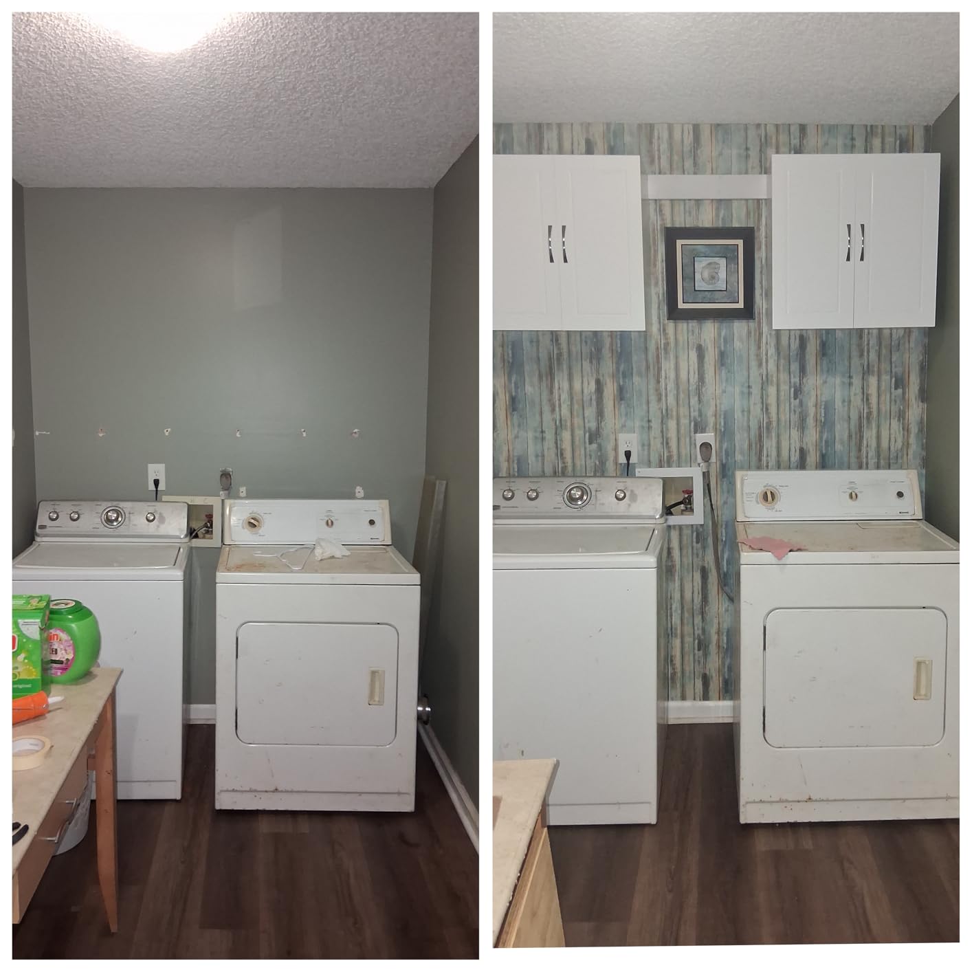 Haotian Wall Cabinet Laundry Room, Medicine Cabinet for Bathroom Kitchen Garage, Wall Storage Cabinet with Adjustable Shelf, White FRG231-W customer photo 2