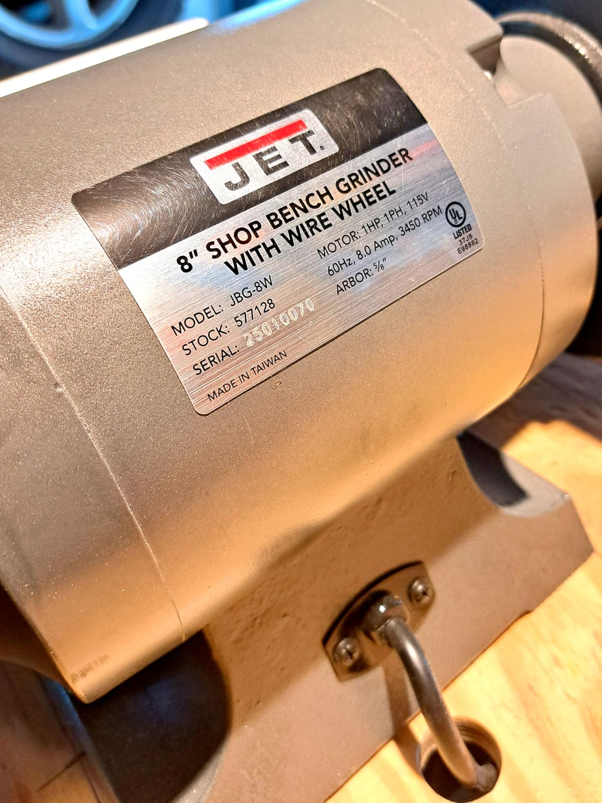 JET 8-Inch Bench Grinder with Wire Wheel, 3450 RPM, 1 HP, 115V 1Ph (JBG-8W) customer photo 1